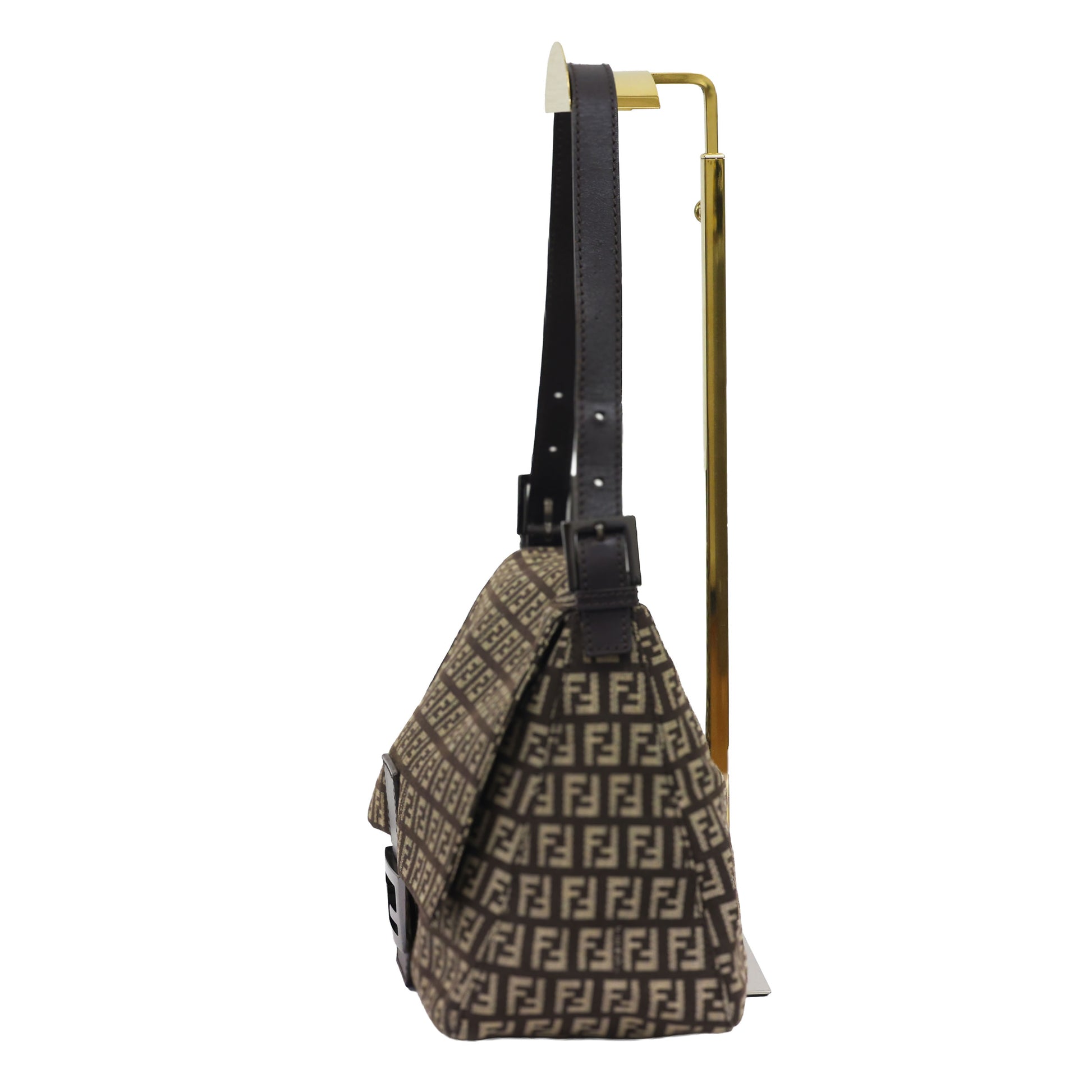 Prreloved FENDI Mamma Baguette Zucchino Canvas Leather Brown Bag | Luxe Again Maison