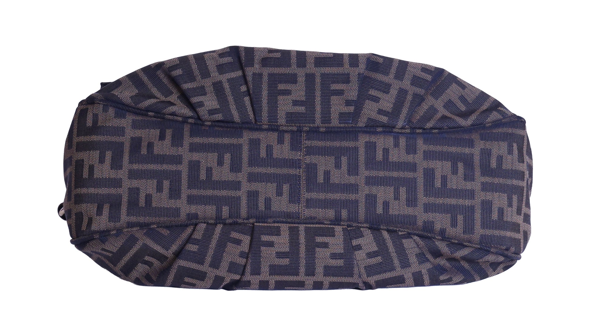 Preloved FENDI Mia Zucca Canvas x Patent Leather Chain Shoulder Bag Brown 8BRXXX | Luxe Again Maison