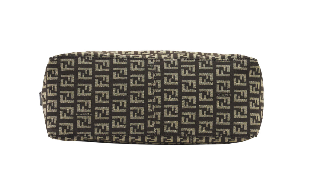 Preloved FENDI Pochette Bag Zucchino Canvas w Leather Trim 8BR444 | Luxe Again Maison