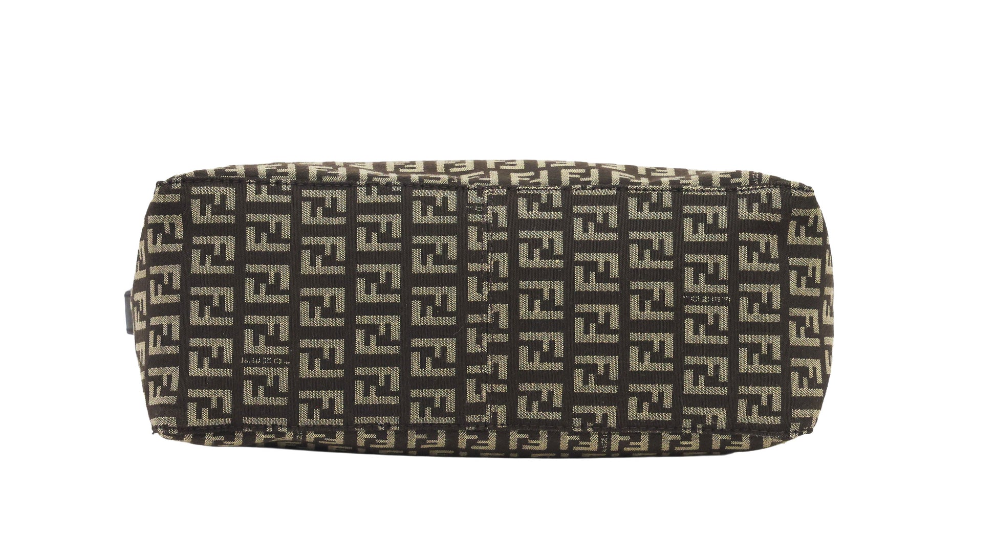Preloved FENDI Pochette Bag Zucchino Canvas w Leather Trim 8BR444 | Luxe Again Maison