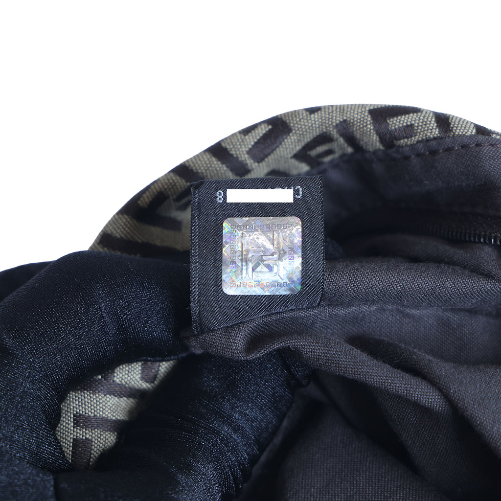 Preloved FENDI Yellow / Brown Zucchino Canvas x Leather Large Studded Mama Forever Shoulder Bag | Luxe Again Maison