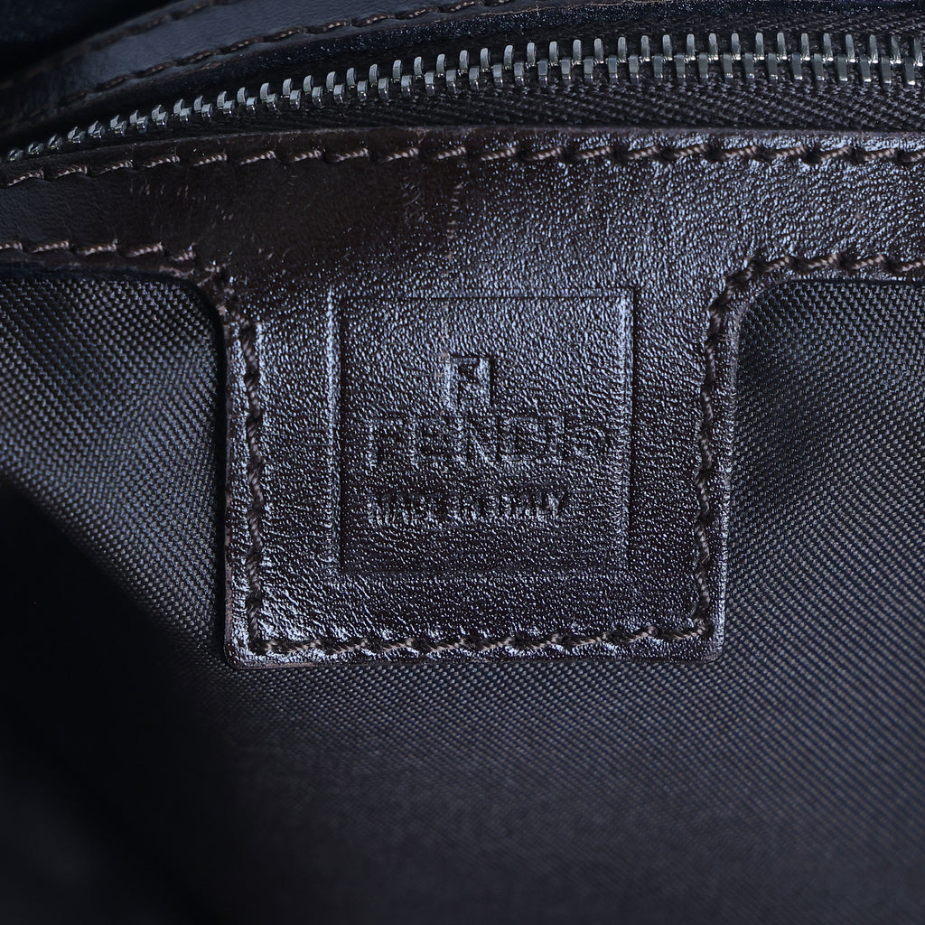 Preloved FENDI Zucca Canvas x Leather Croissant Bag Brown | Luxe Again Maison