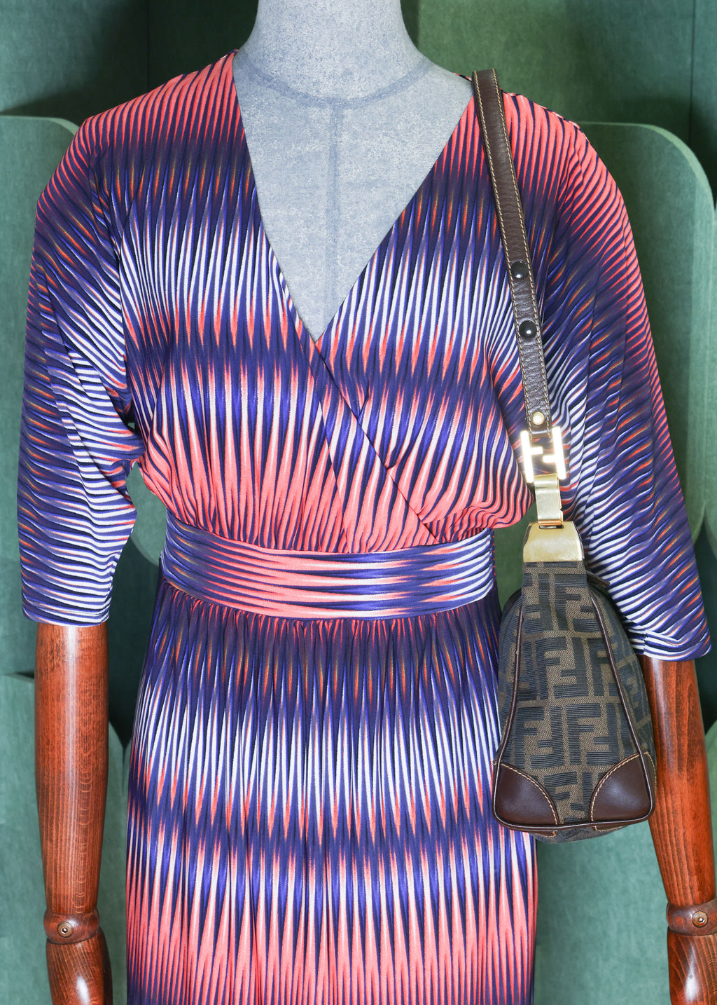 Preloved FENDI Zucca Canvas Leather Crossbody Gold Tone Handbag Brown | Luxe Again Maison