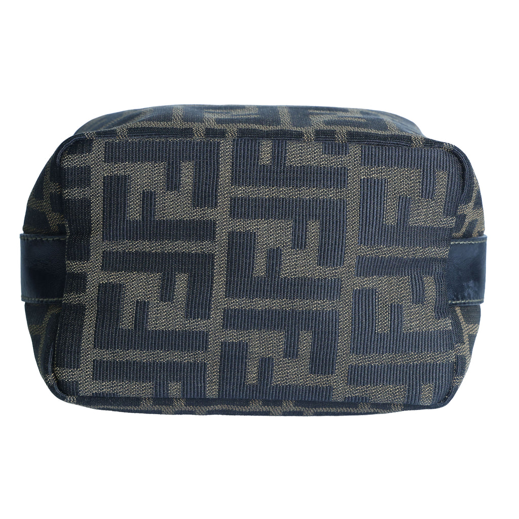 Preloved FENDI Zucca Canvas Leather Mini Cosmetic Bag Brown | Luxe Again Maison