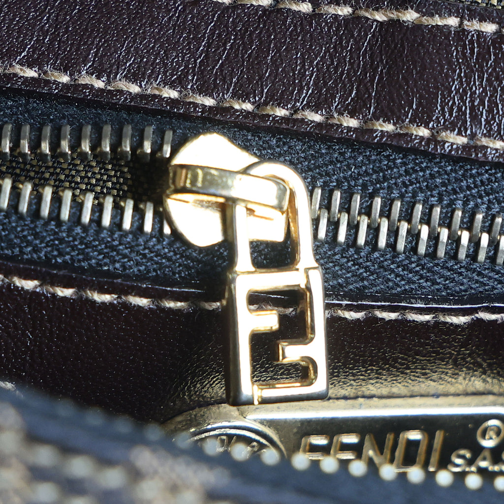 Preloved FENDI Zucca Canvas Leather Shoulder Bag Brown | Luxe Again Maison