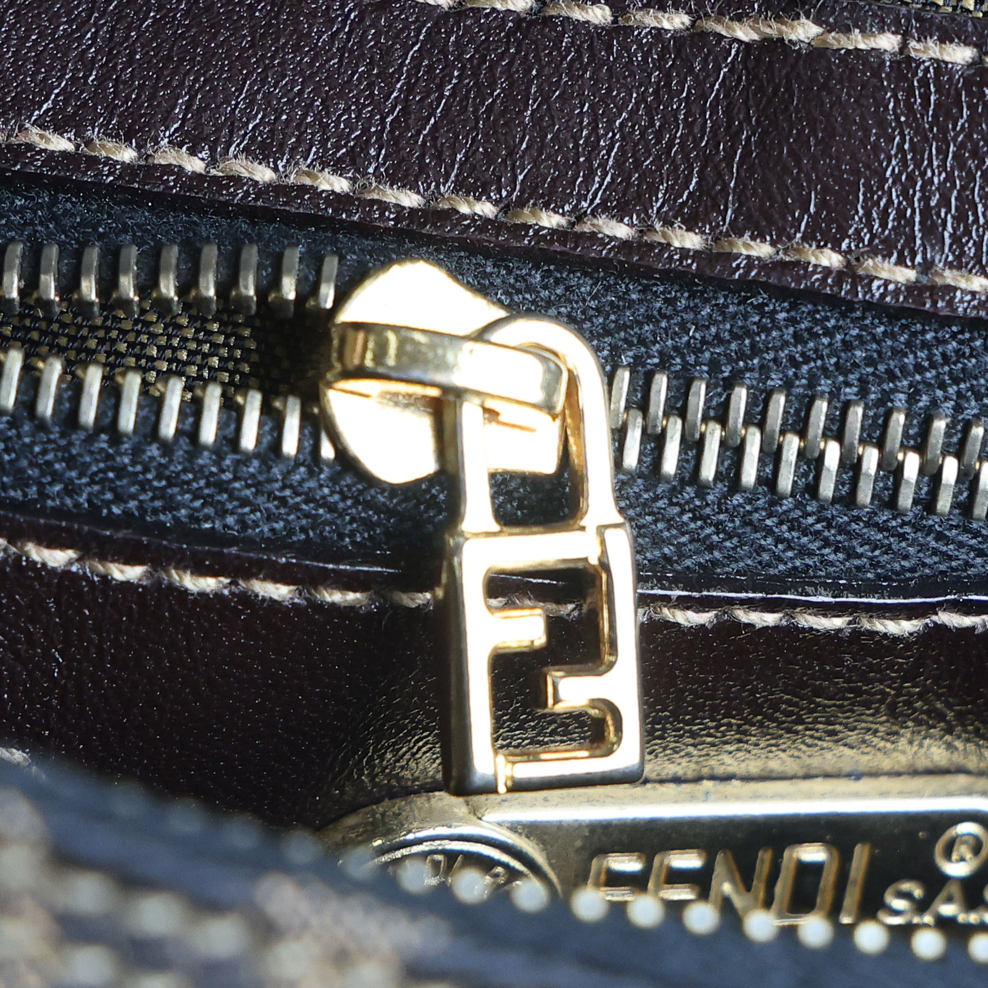 Preloved FENDI Zucca Canvas Leather Shoulder Bag Brown | Luxe Again Maison