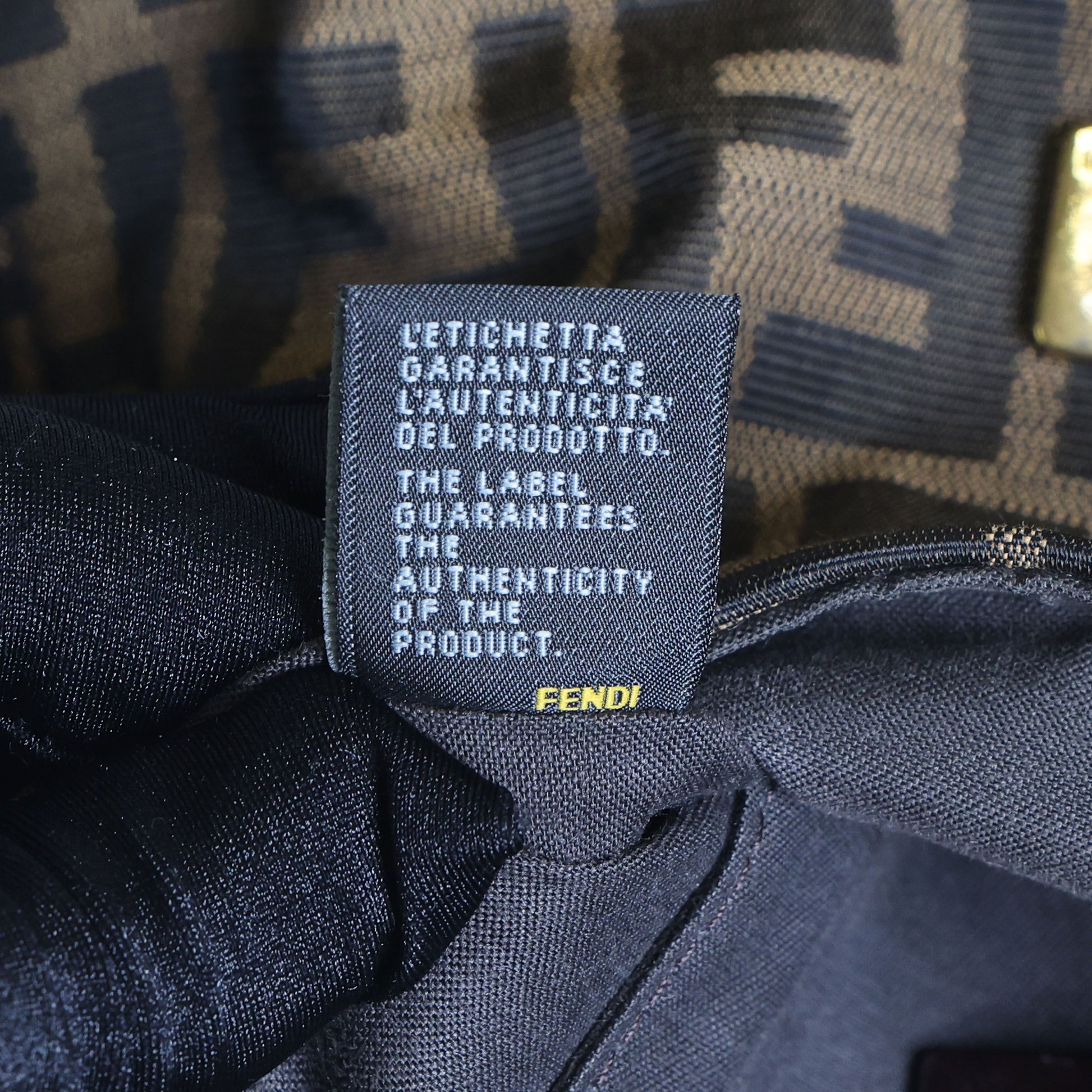 Preloved FENDI Zucca Canvas x Leather Shoulder Bag Brown 8BTXXX | Luxe Again Maison