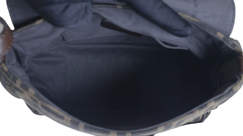 Preloved FENDI Zucca Canvas x Leather Shoulder Bag Brown 8BTXXX | Luxe Again Maison