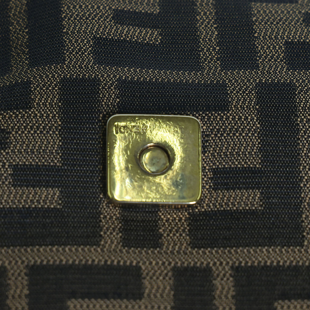 Preloved FENDI Zucca Canvas x Leather Shoulder Bag Brown 8BTXXX | Luxe Again Maison