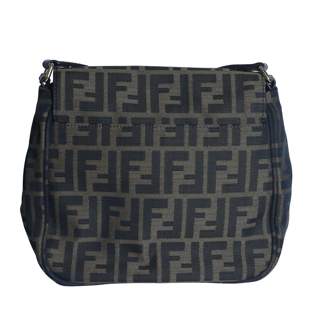 Preloved FENDI Zucca Canvas x Leather Shoulder Bag Brown 8BTXXX | Luxe Again Maison