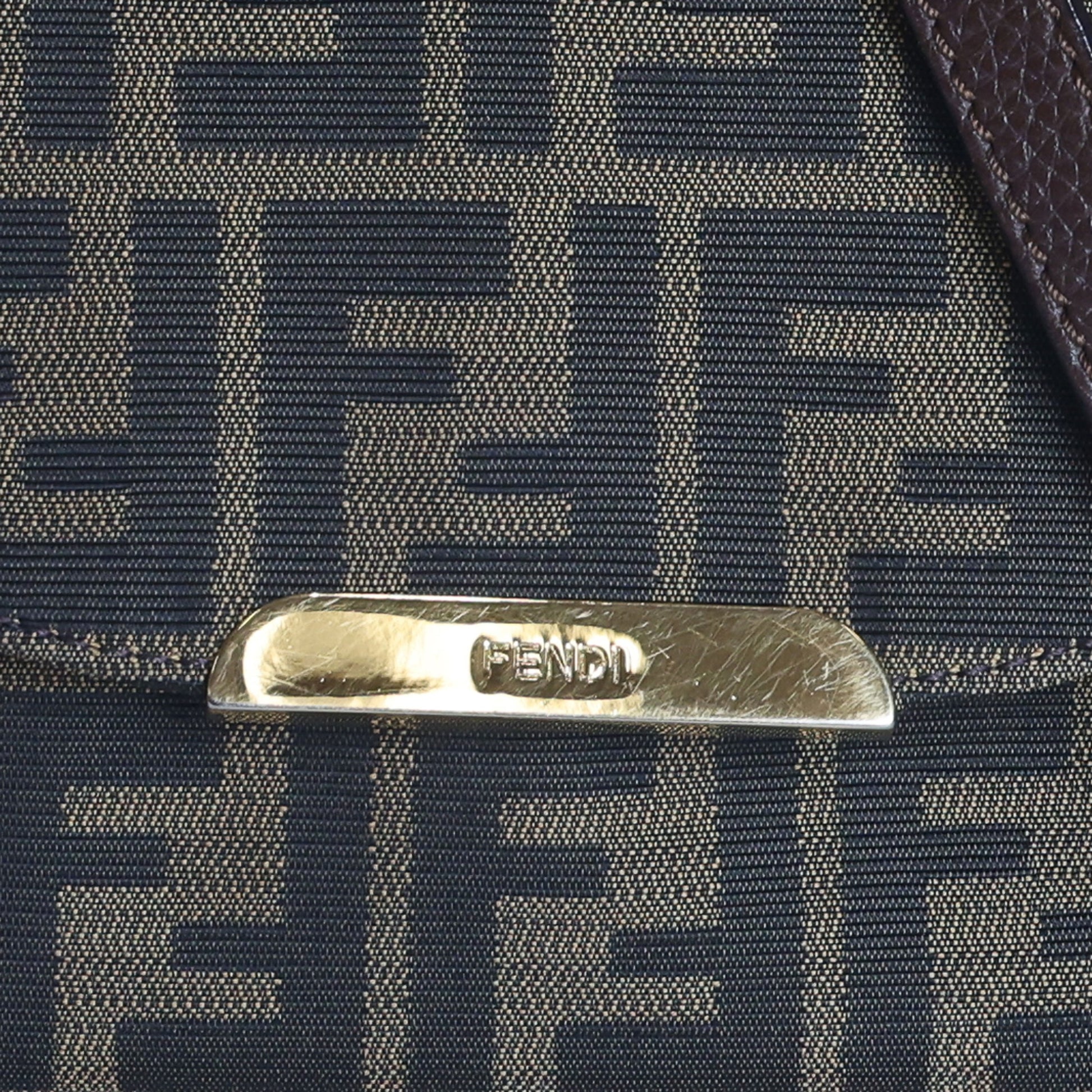 Preloved FENDI Zucca Canvas x Leather Shoulder Bag Brown 8BTXXX | Luxe Again Maison