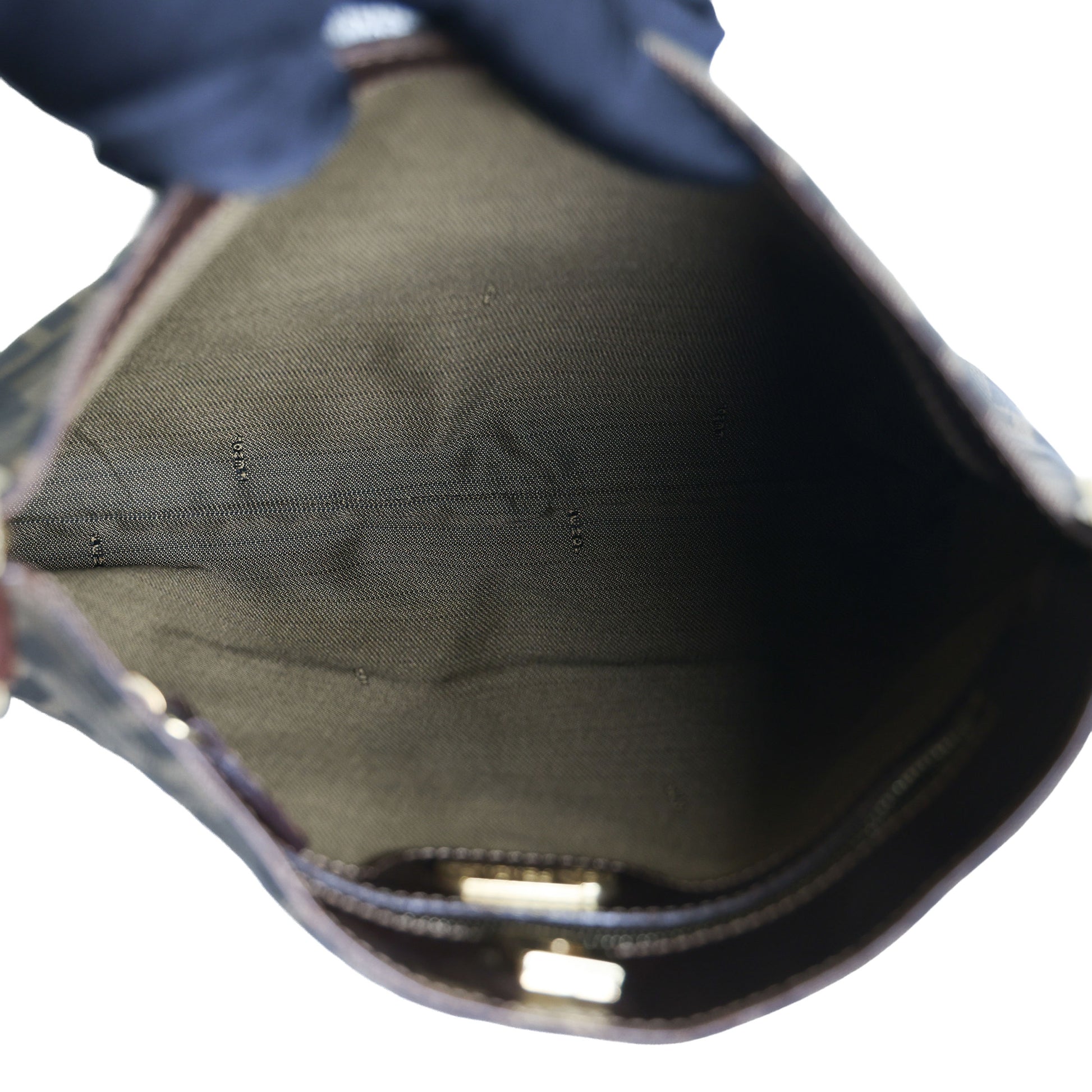 Preloved FENDI Zucca Canvas x Leather Trim Square One Shoulder Bag Brown | Luxe Again Maison