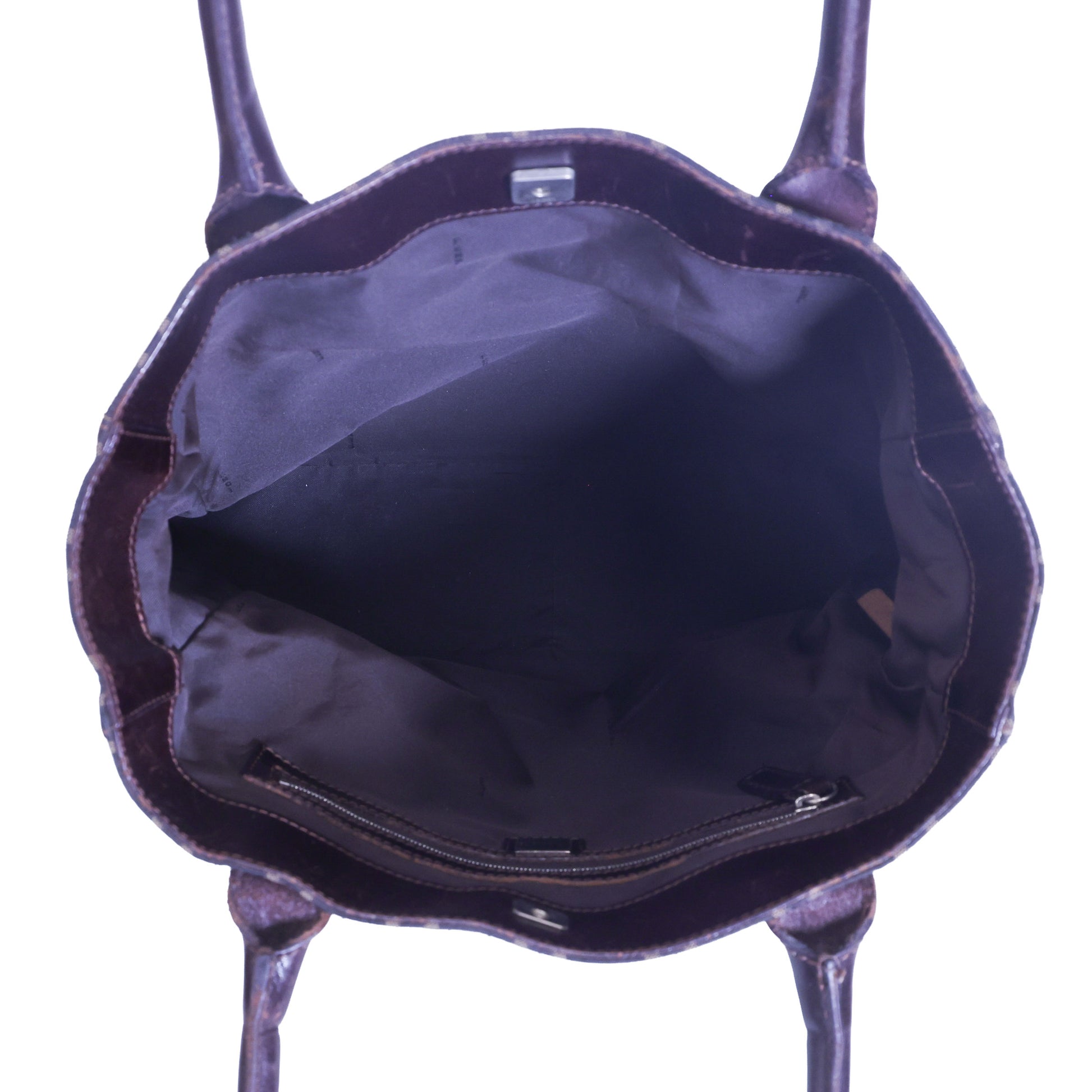 Preloved FENDI Zucca Canvas x Leather Tote Brown | Luxe Again Maison