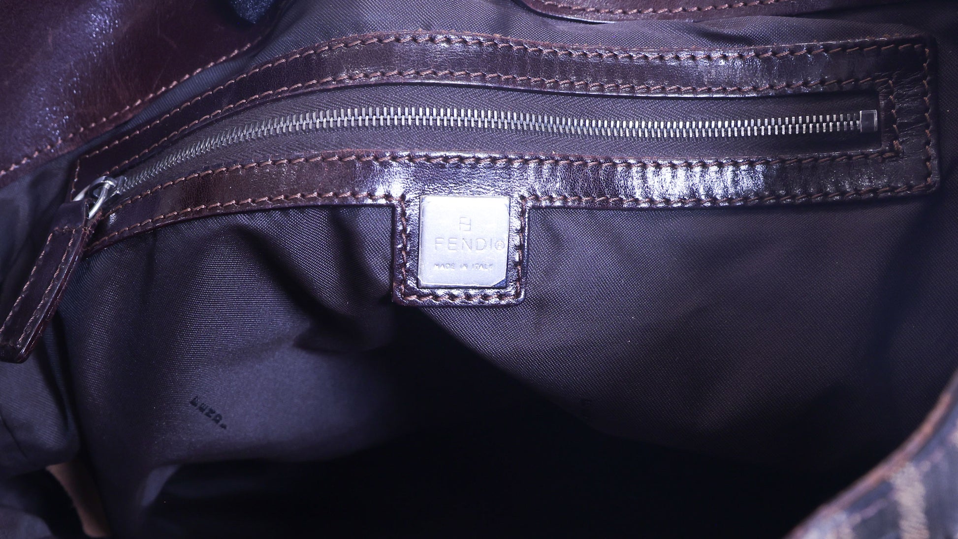 Preloved FENDI Zucca Canvas x Leather Tote Brown | Luxe Again Maison