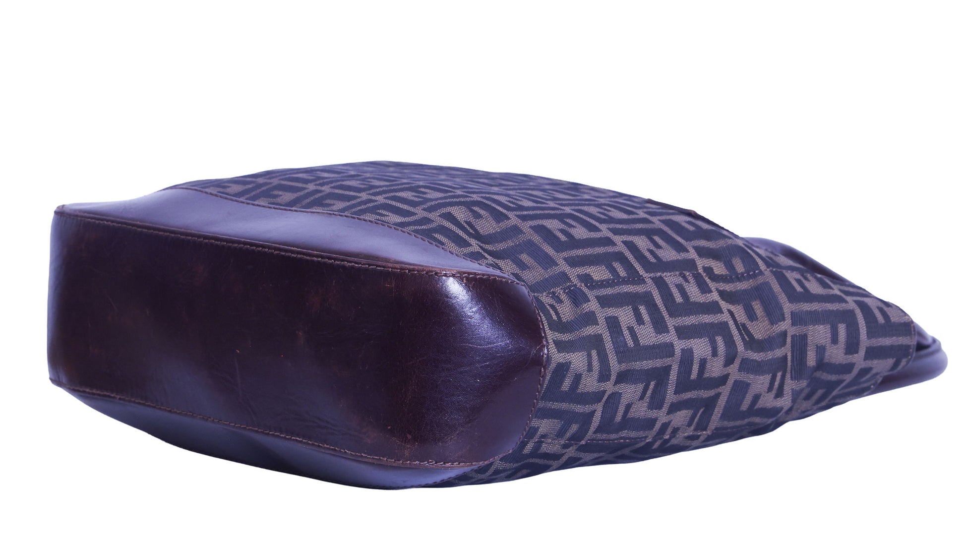 Preloved FENDI Zucca Canvas x Leather Tote Brown | Luxe Again Maison