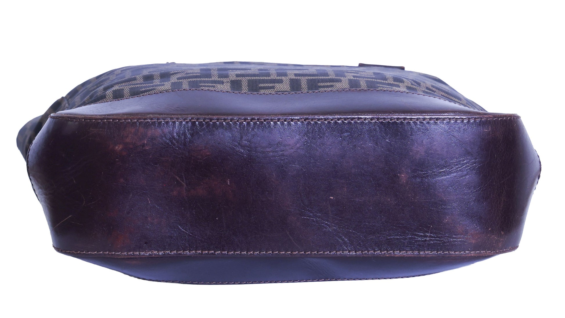 Preloved FENDI Zucca Canvas x Leather Tote Brown | Luxe Again Maison