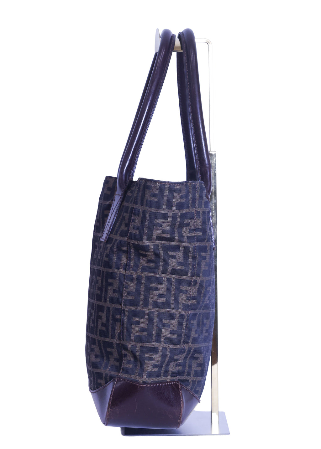 Preloved FENDI Zucca Canvas x Leather Tote Brown | Luxe Again Maison