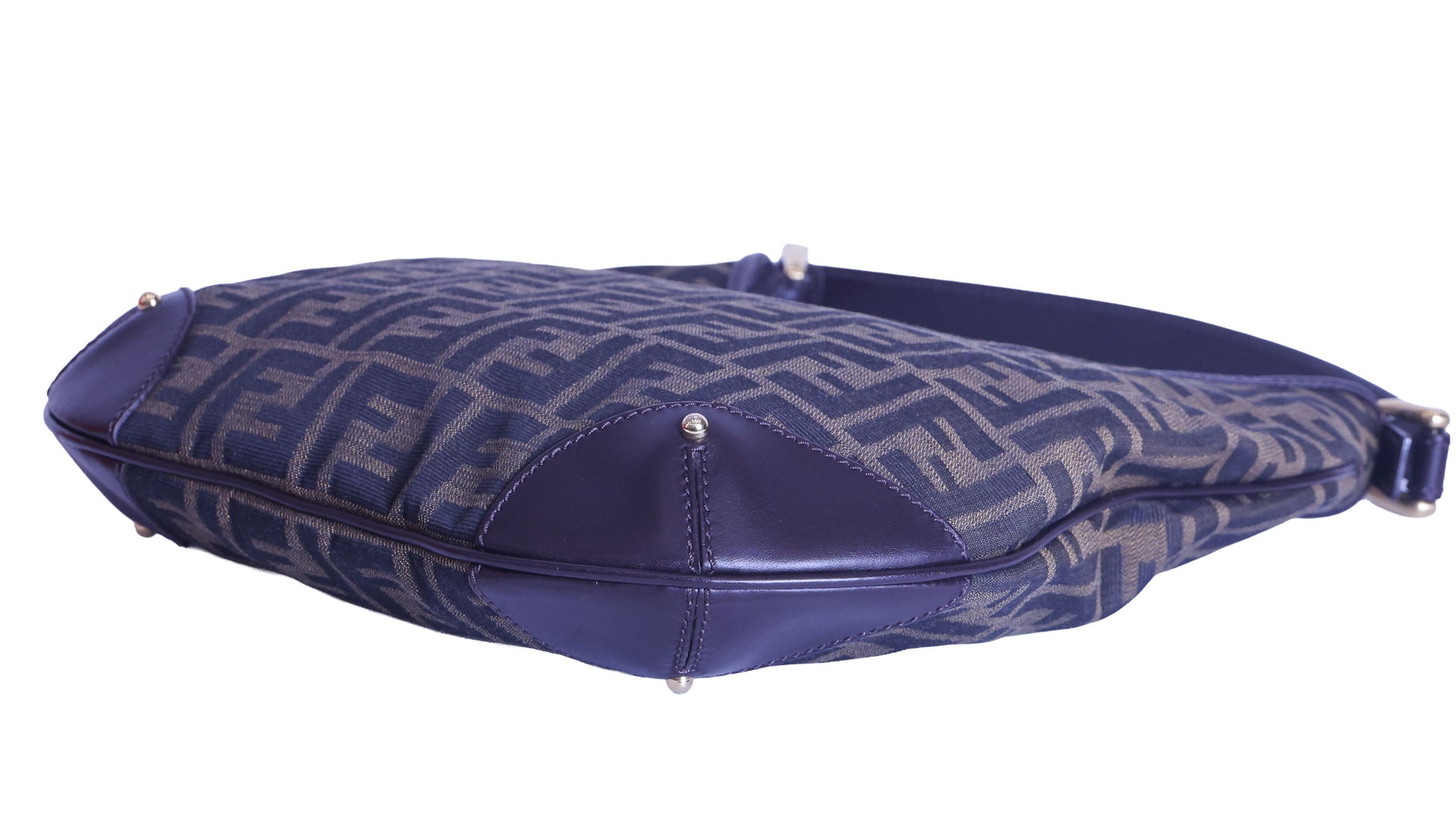 Preloved FENDI Zucca Canvas x Leather Trim One Shoulder Bag Brown | Luxe Again Maison