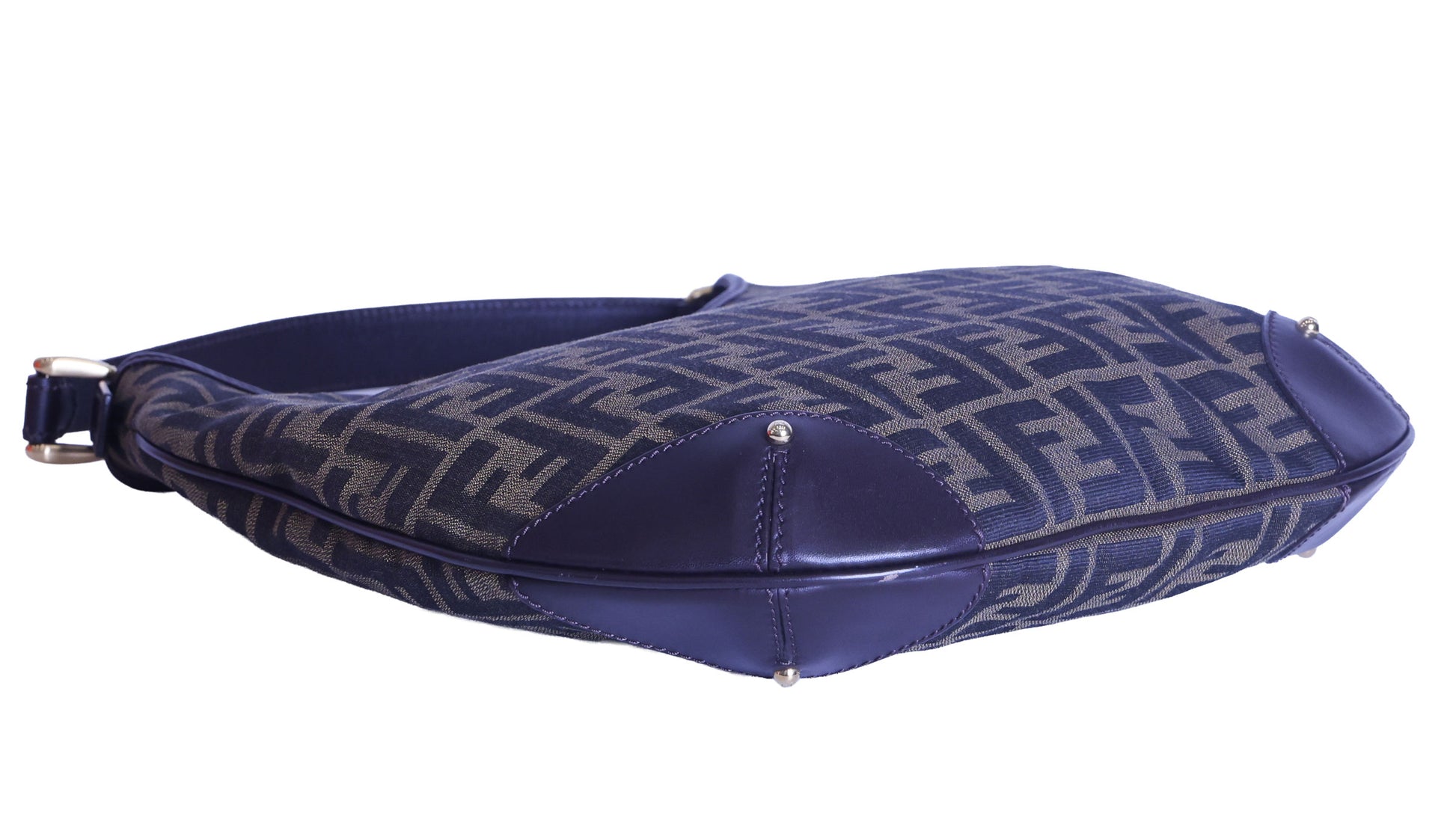 Preloved FENDI Zucca Canvas x Leather Trim One Shoulder Bag Brown | Luxe Again Maison