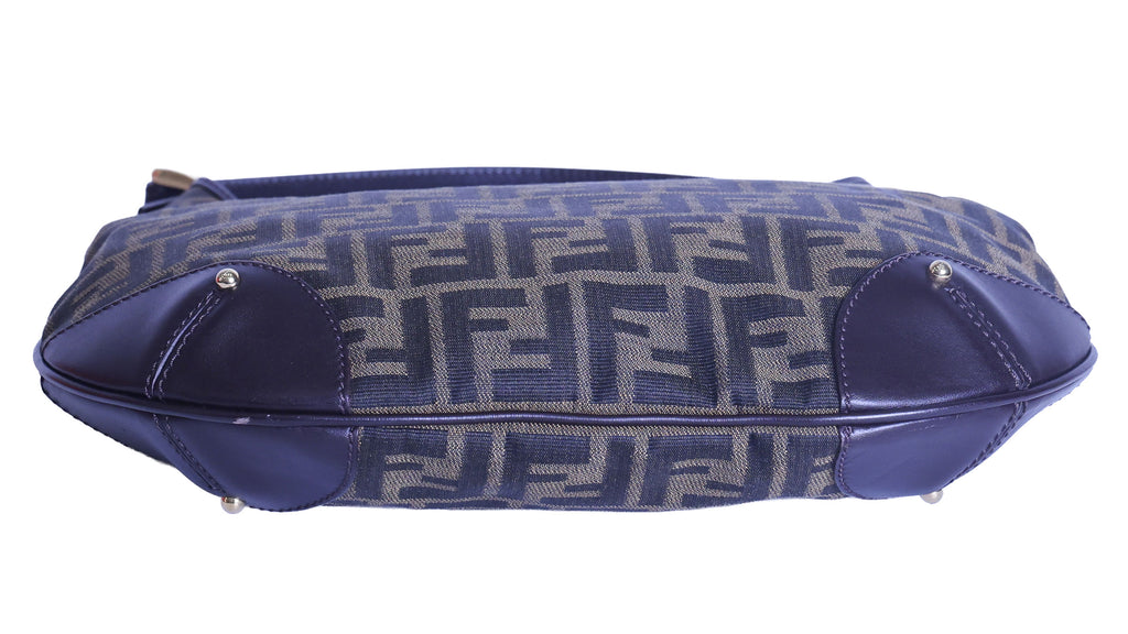 Preloved FENDI Zucca Canvas x Leather Trim One Shoulder Bag Brown | Luxe Again Maison