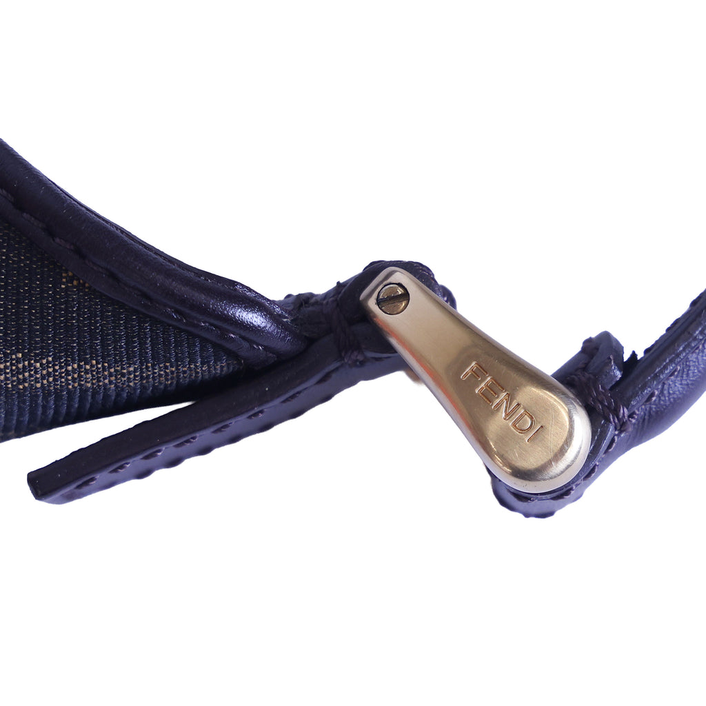 Preloved FENDI Zucca Canvas x Leather Trim One Shoulder Bag Brown | Luxe Again Maison