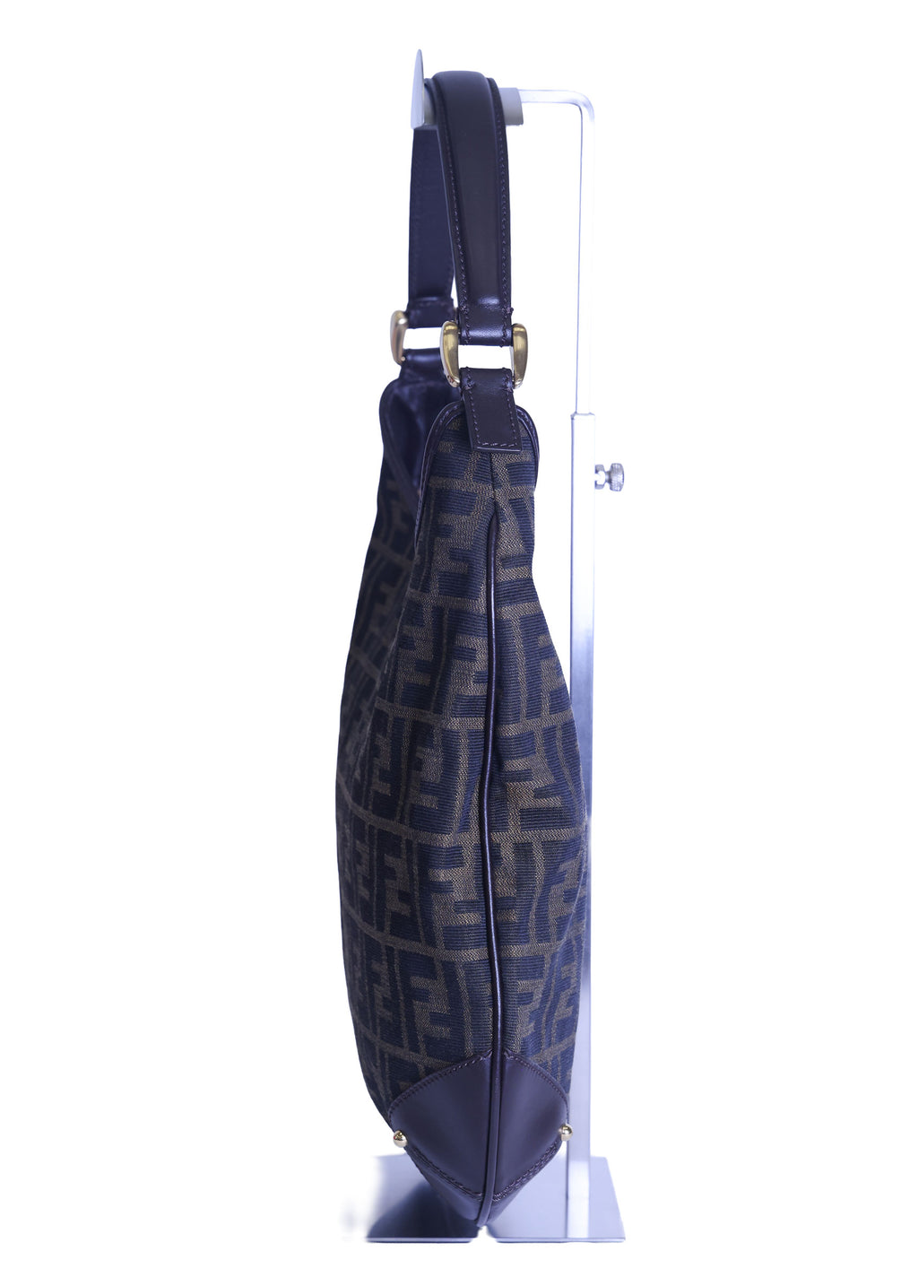 Preloved FENDI Zucca Canvas x Leather Trim One Shoulder Bag Brown | Luxe Again Maison