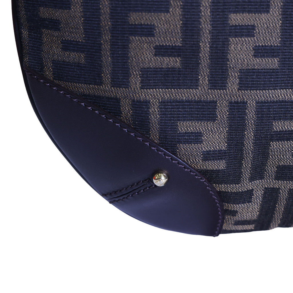 Preloved FENDI Zucca Canvas x Leather Trim One Shoulder Bag Brown | Luxe Again Maison