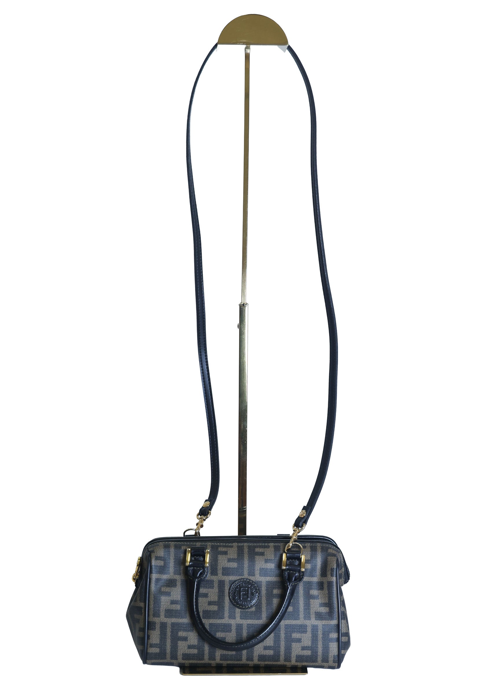 Preloved FENDI Zucca PVC Leather 2 Way Handbag Brown | Luxe Again Maison