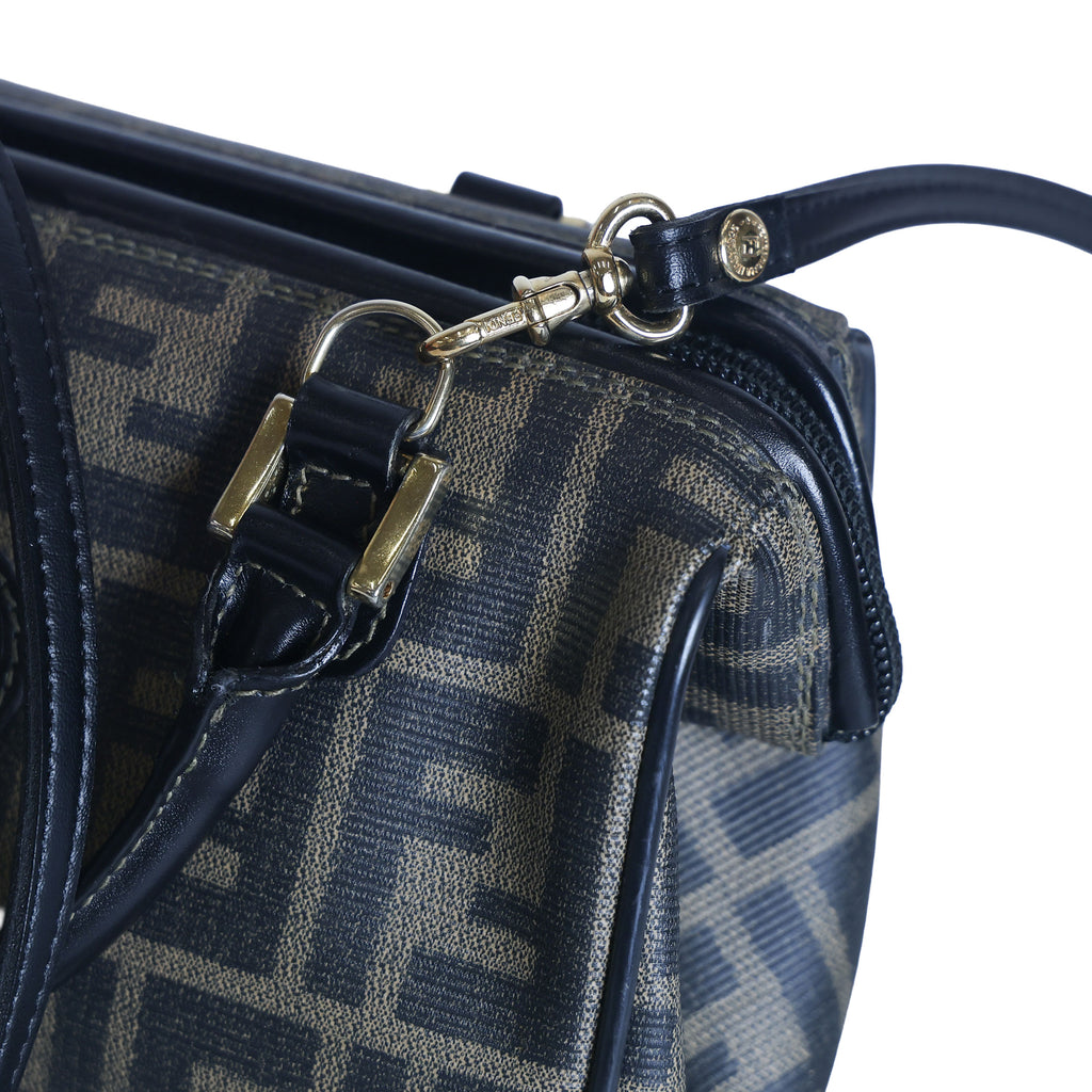 Preloved FENDI Zucca PVC Leather 2 Way Handbag Brown | Luxe Again Maison