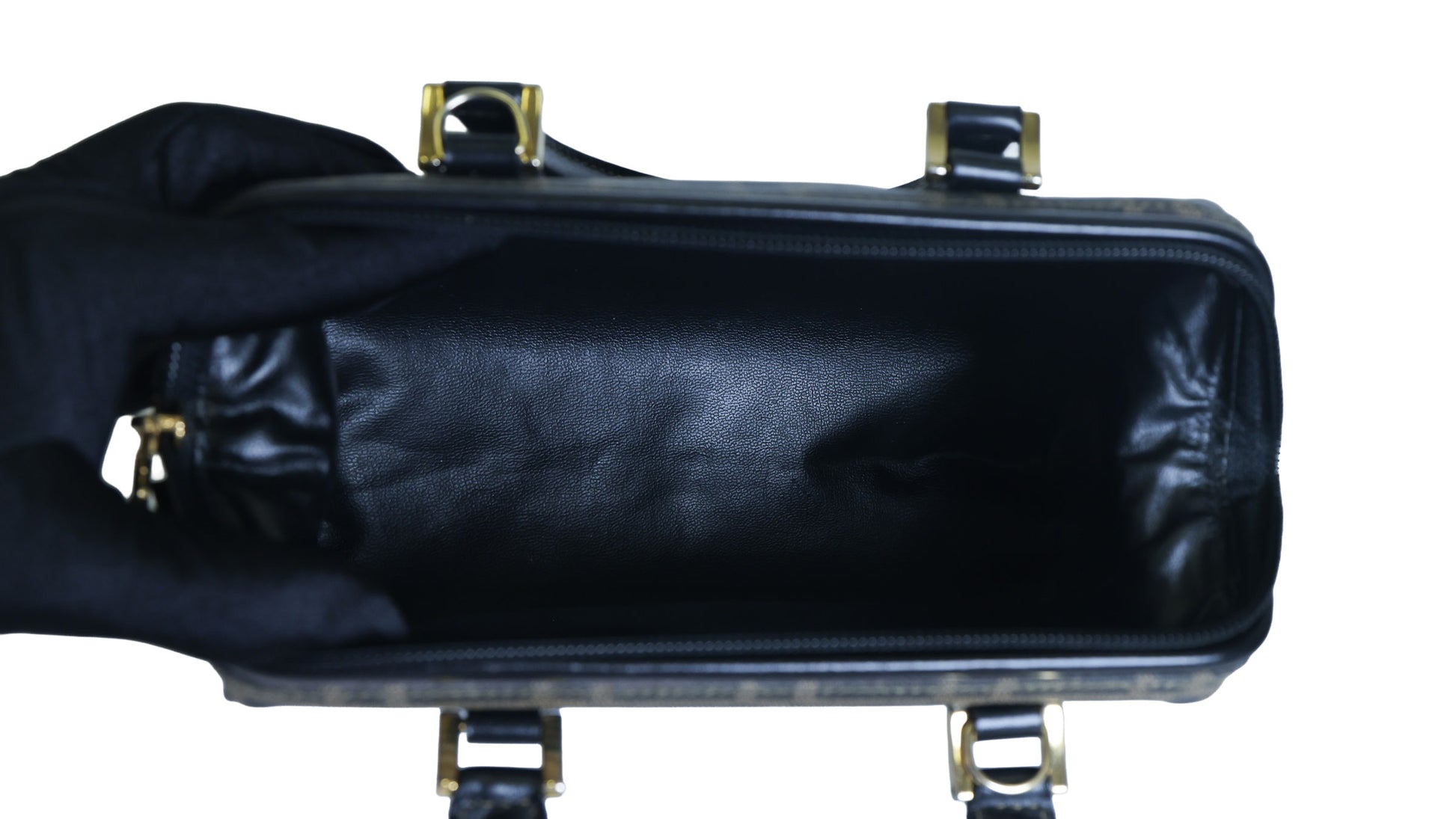 Preloved FENDI Zucca PVC Leather 2 Way Handbag Brown | Luxe Again Maison