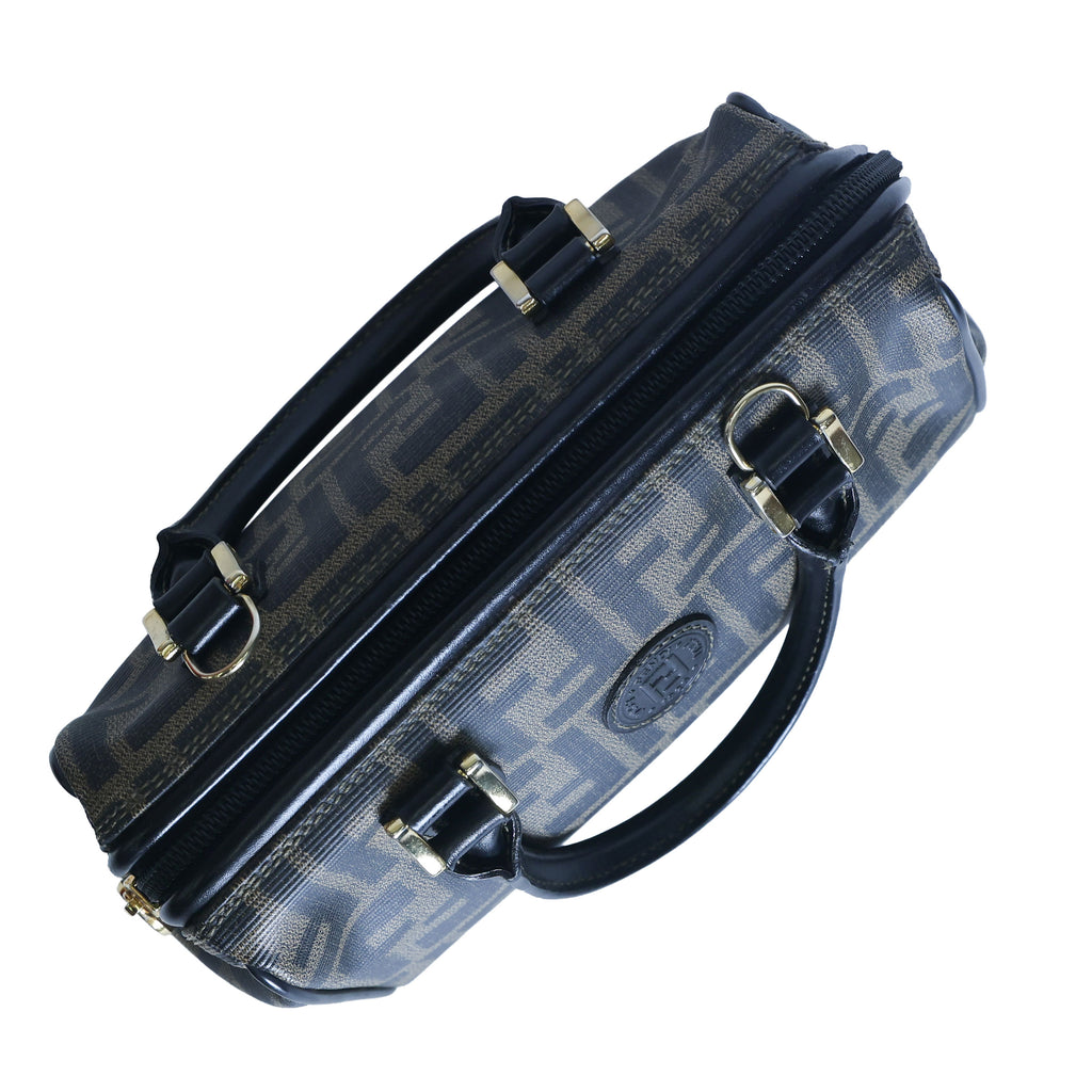 Preloved FENDI Zucca PVC Leather 2 Way Handbag Brown | Luxe Again Maison