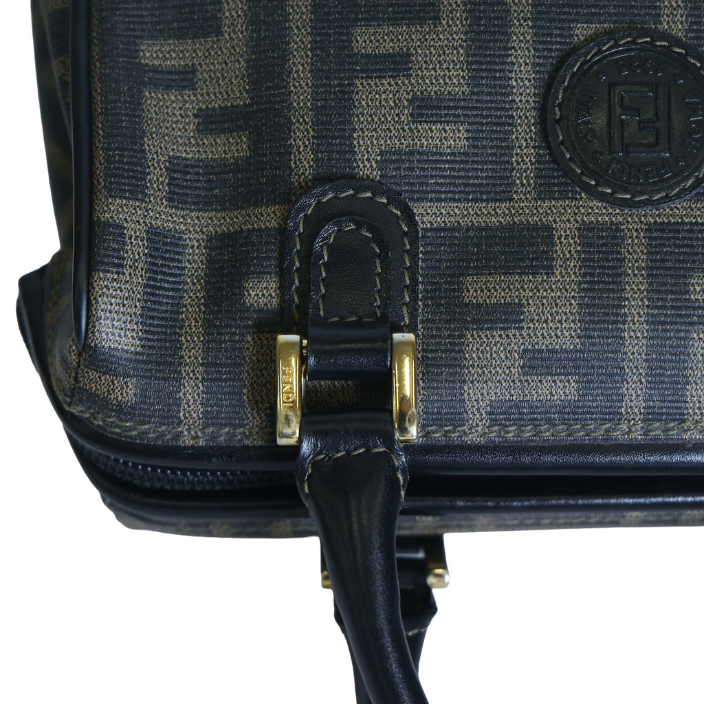 Preloved FENDI Zucca PVC Leather 2 Way Handbag Brown | Luxe Again Maison