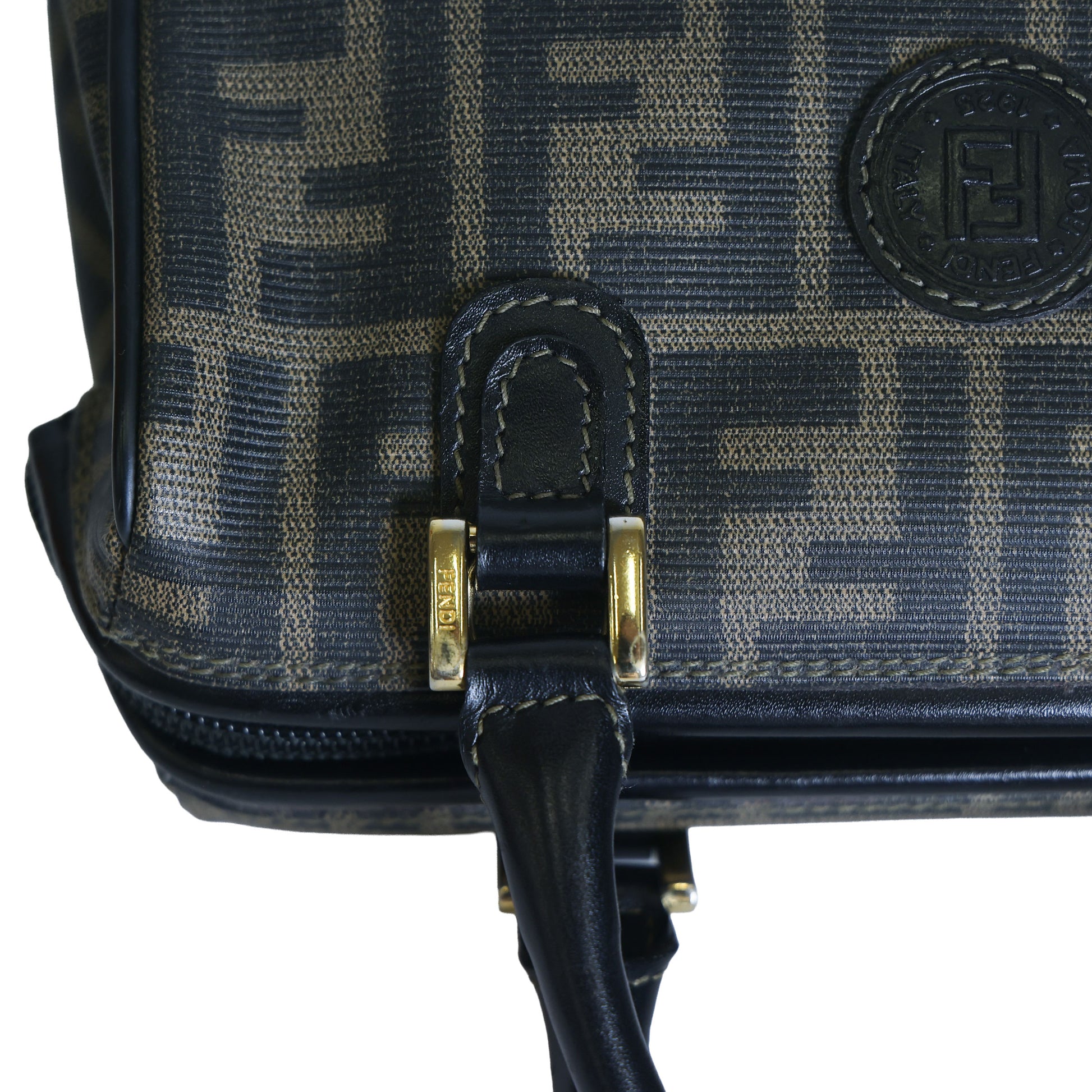 Preloved FENDI Zucca PVC Leather 2 Way Handbag Brown | Luxe Again Maison