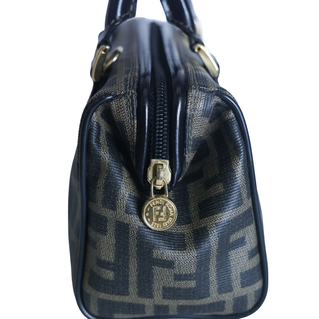 Preloved FENDI Zucca PVC Leather 2 Way Handbag Brown | Luxe Again Maison