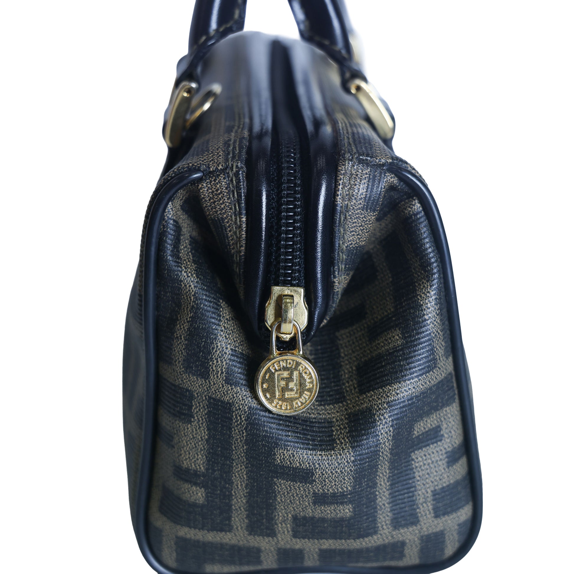 Preloved FENDI Zucca PVC Leather 2 Way Handbag Brown | Luxe Again Maison