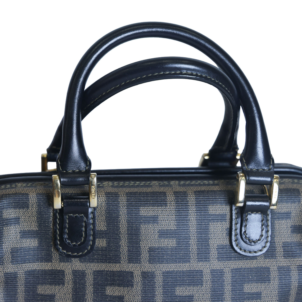 Preloved FENDI Zucca PVC Leather 2 Way Handbag Brown | Luxe Again Maison