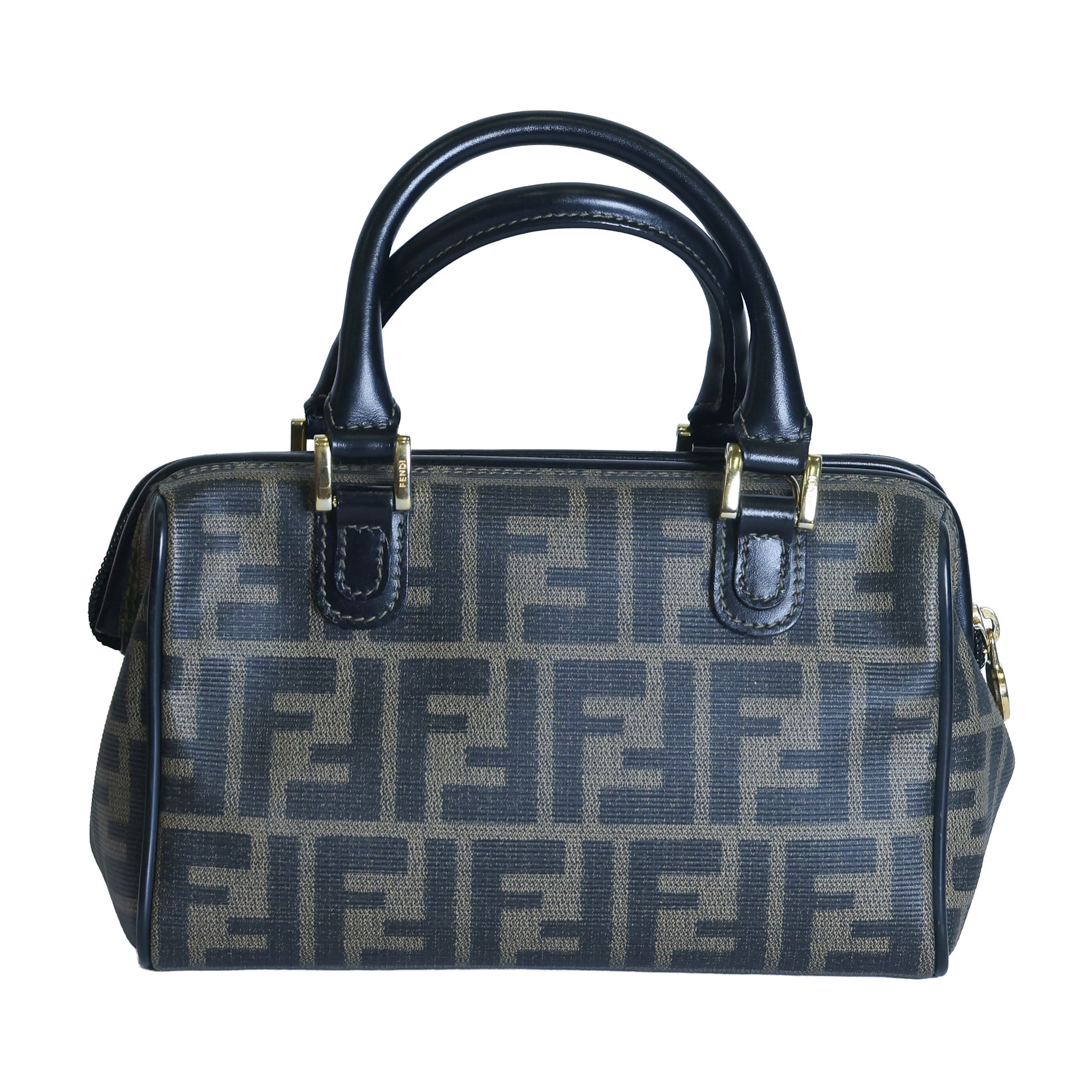 Preloved FENDI Zucca PVC Leather 2 Way Handbag Brown | Luxe Again Maison