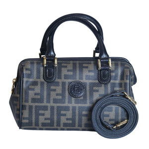 Preloved FENDI Zucca PVC Leather 2 Way Handbag Brown | Luxe Again Maison