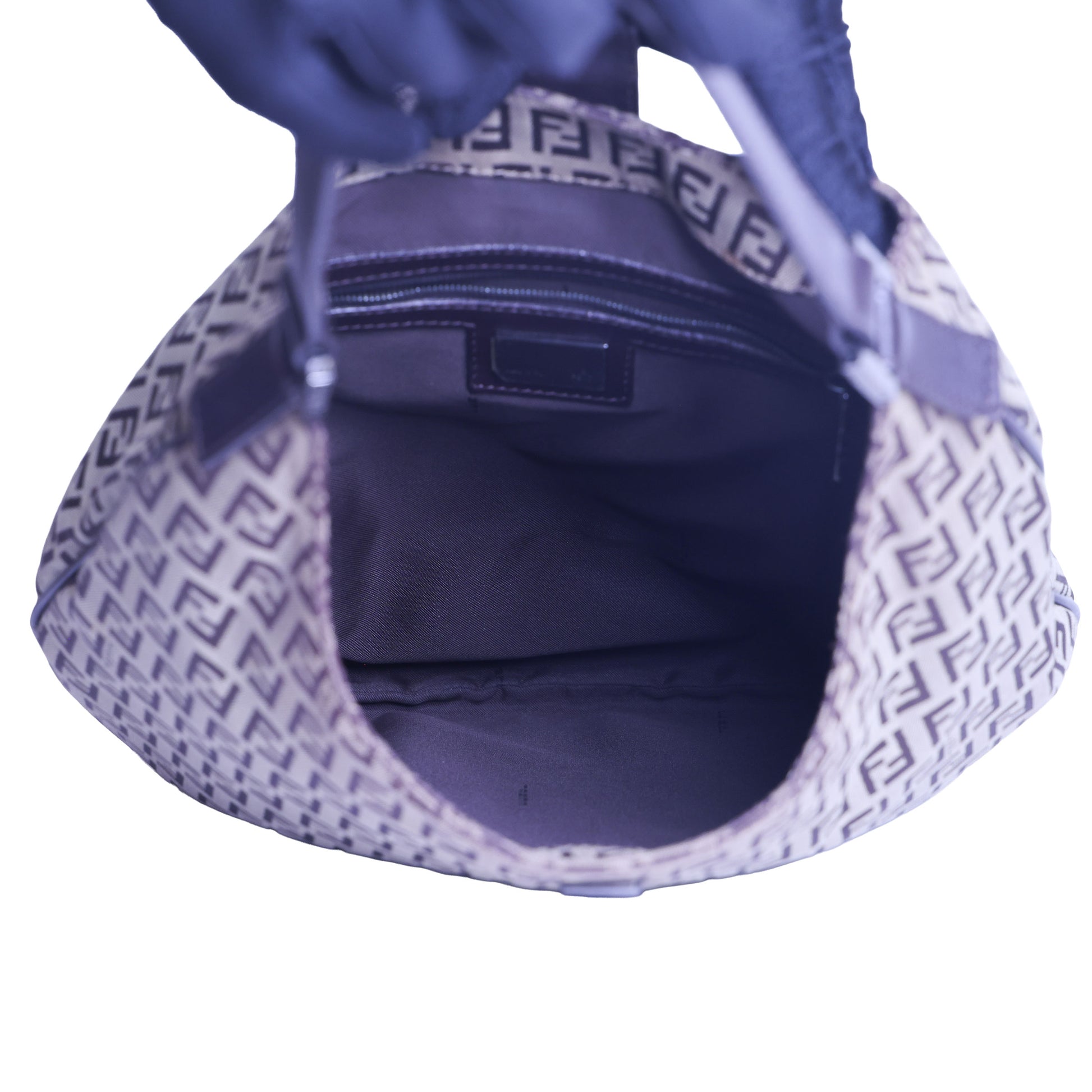 Preloved FENDI Zucchino Canvas x Leather Shoulder Bag Brown | Luxe Again Maison