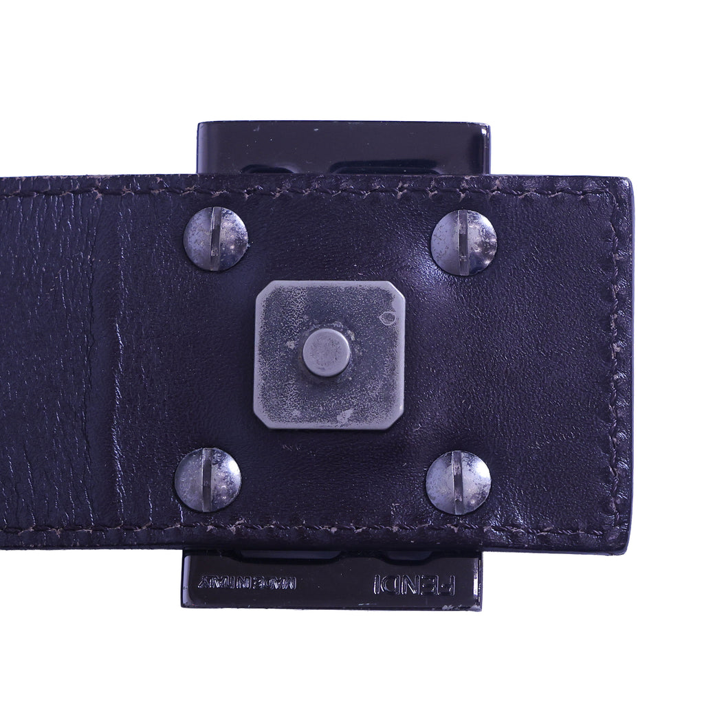 Preloved FENDI Zucchino Canvas x Leather Shoulder Bag Brown | Luxe Again Maison