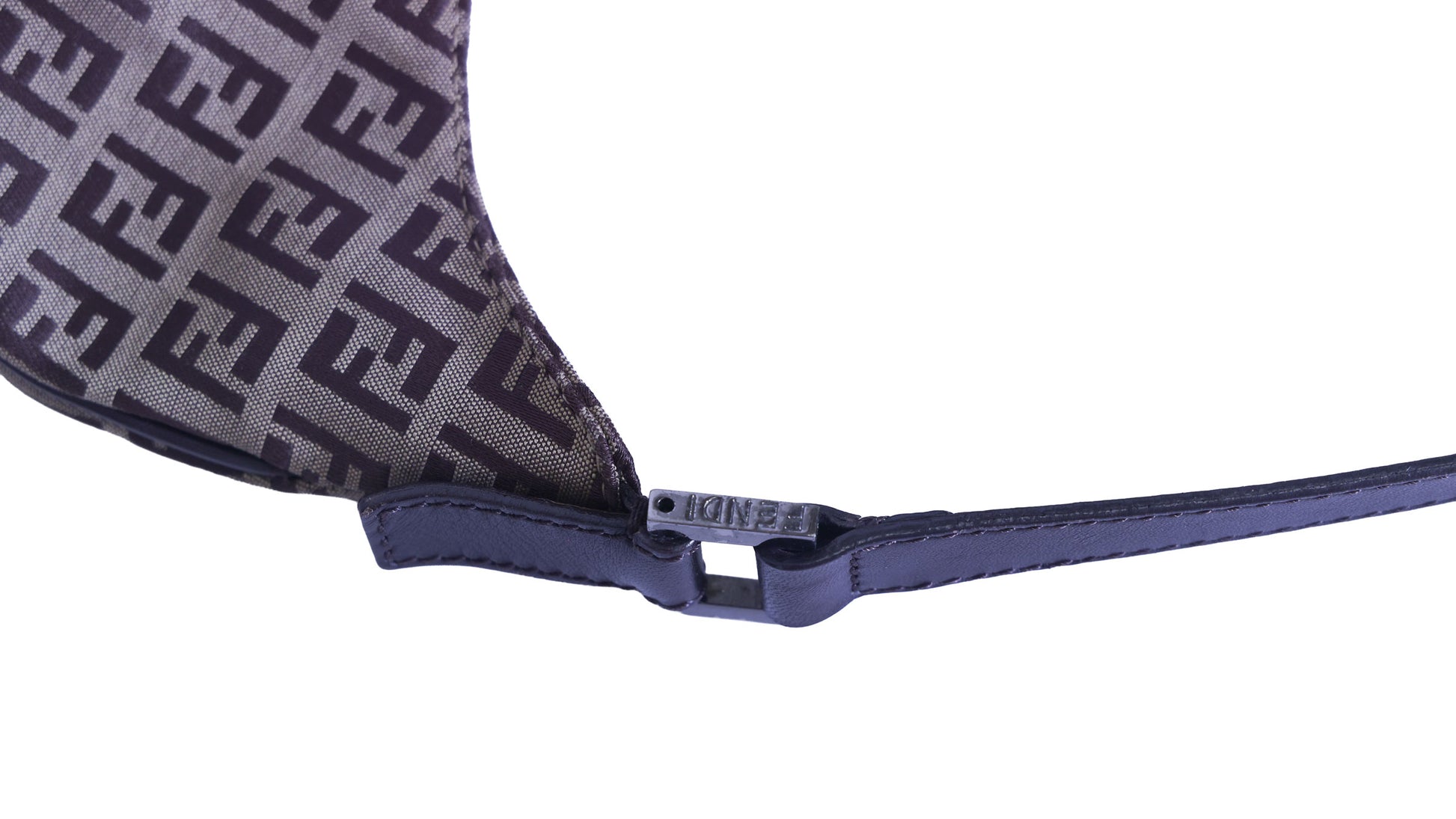 Preloved FENDI Zucchino Canvas x Leather Shoulder Bag Brown | Luxe Again Maison