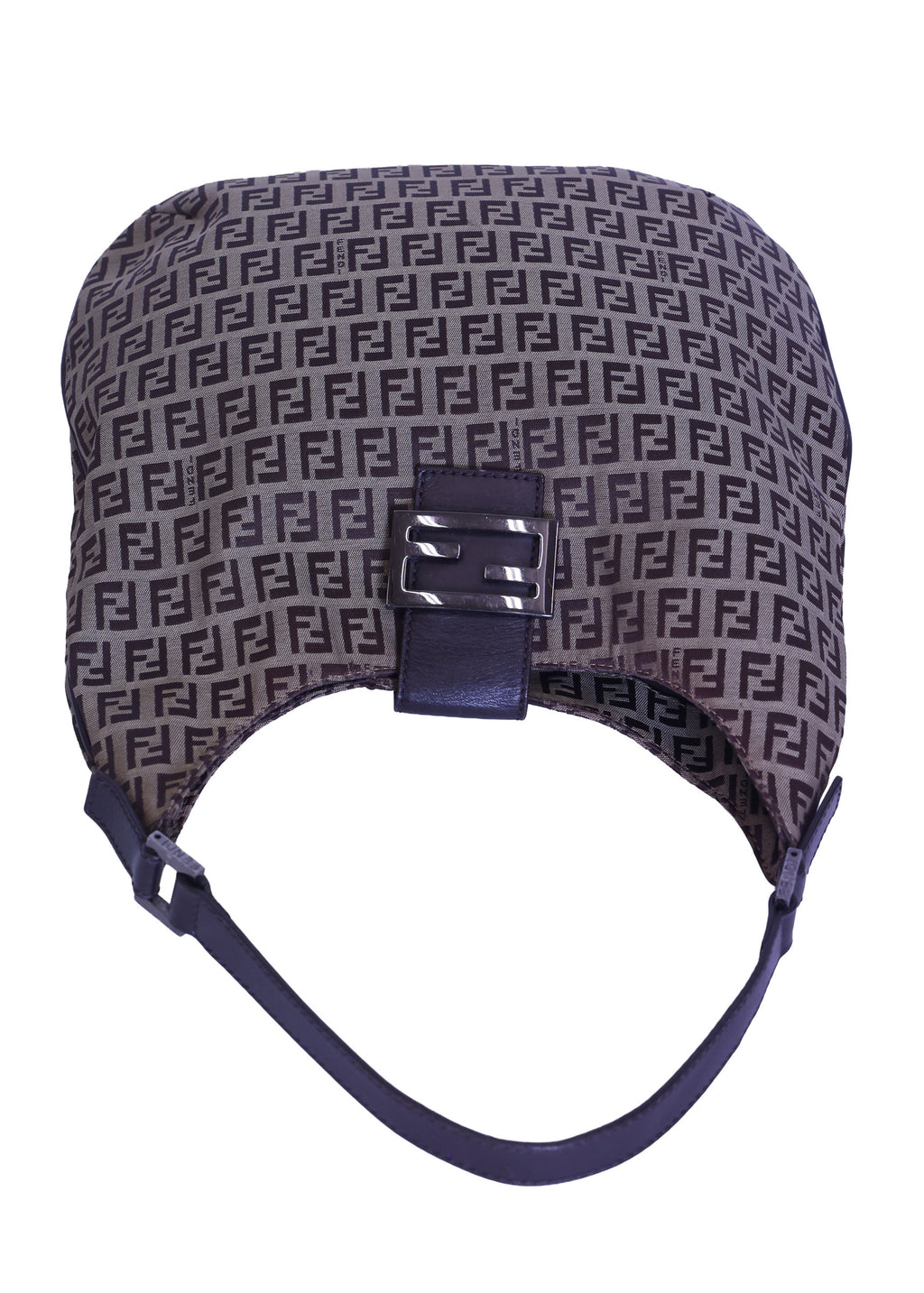 Preloved FENDI Zucchino Canvas x Leather Shoulder Bag Brown | Luxe Again Maison