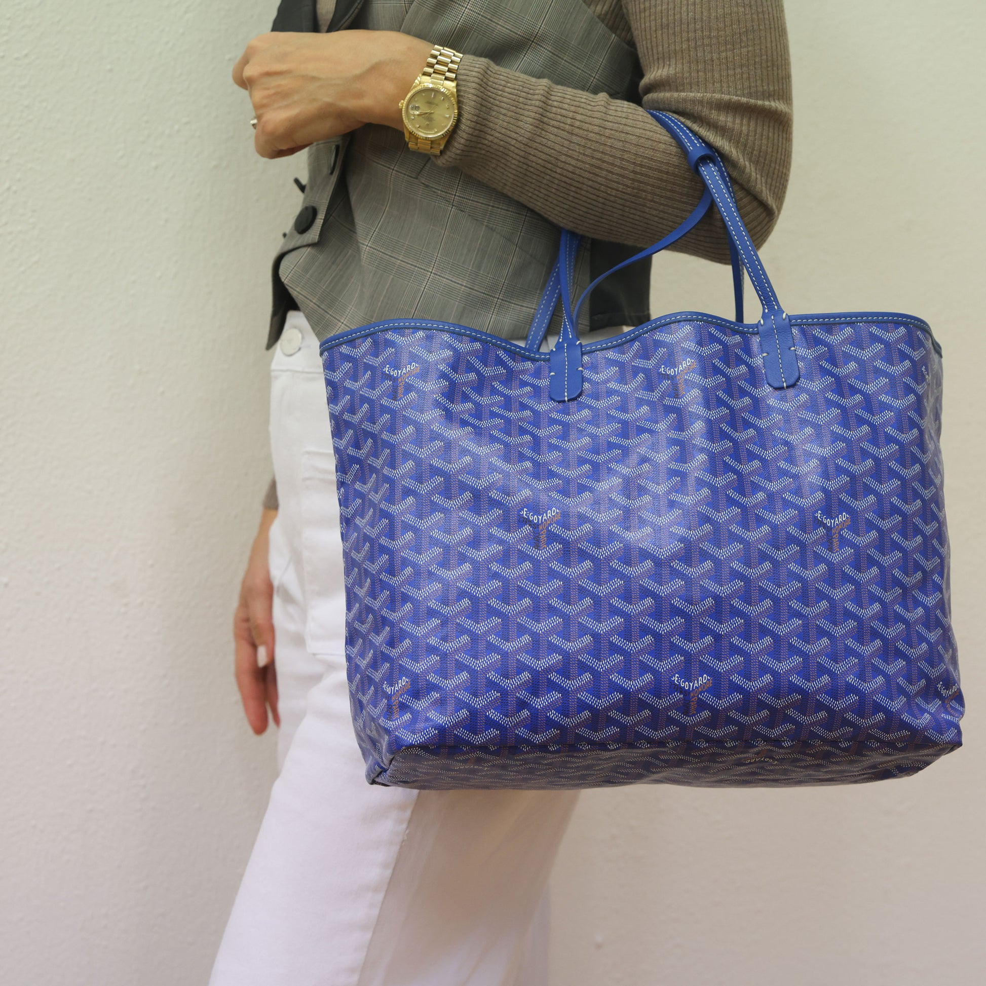 Preloved GOYARD St Louis PM Tote Blue Bag | Luxe Again Maison