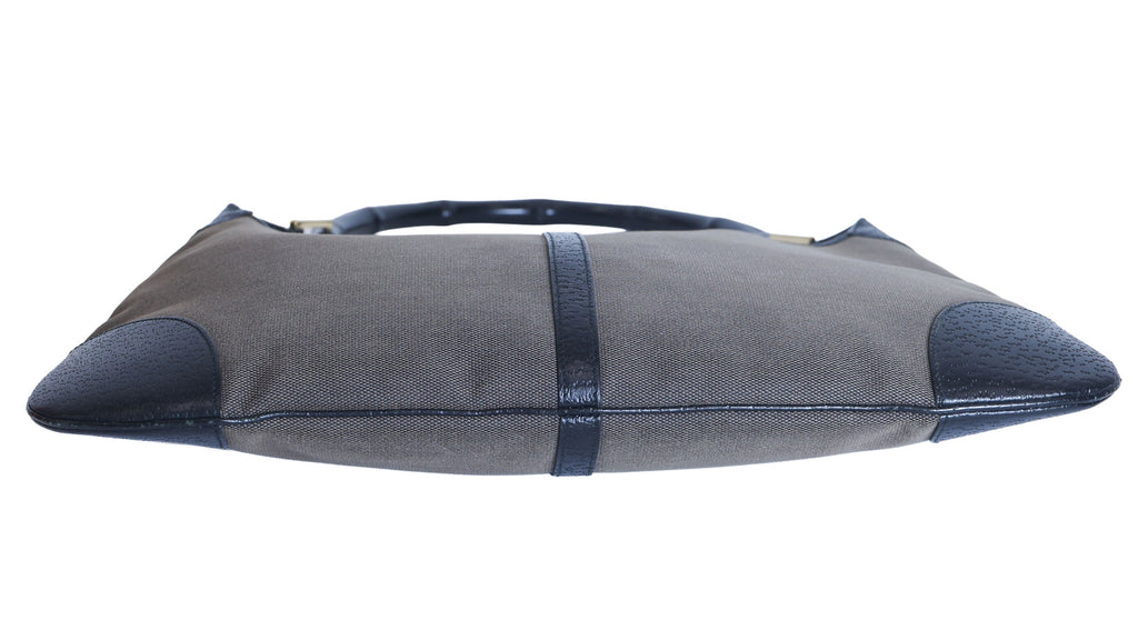 Preloved GUCCI Bamboo Jackie Canvas x Leather Shoulder Bag Black Brown | Luxe Again Maison