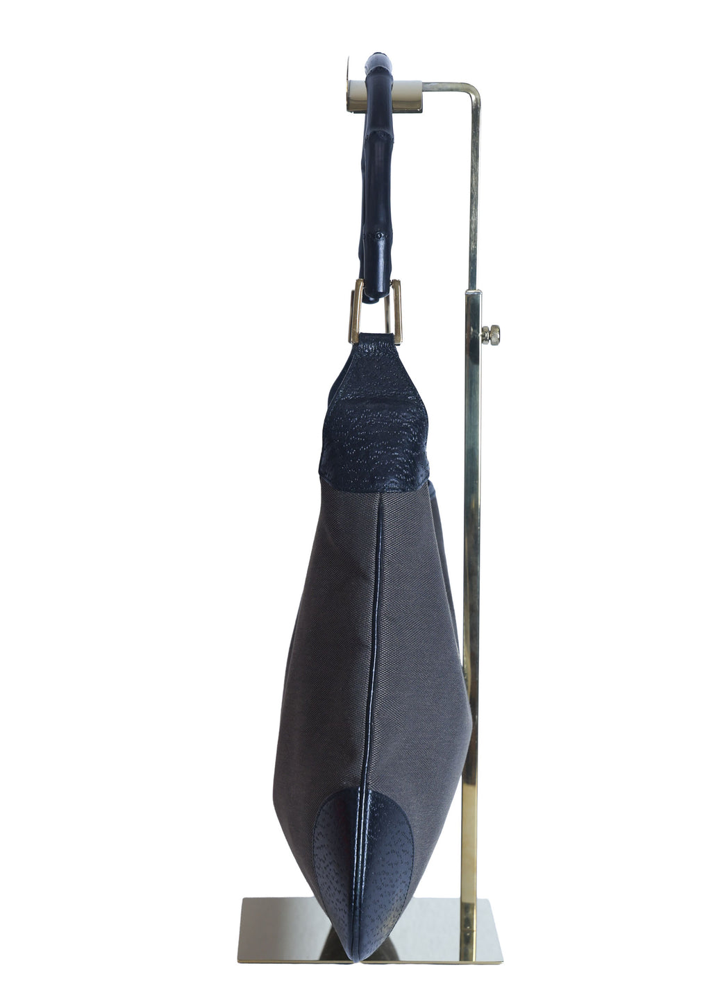 Preloved GUCCI Bamboo Jackie Canvas x Leather Shoulder Bag Black Brown | Luxe Again Maison