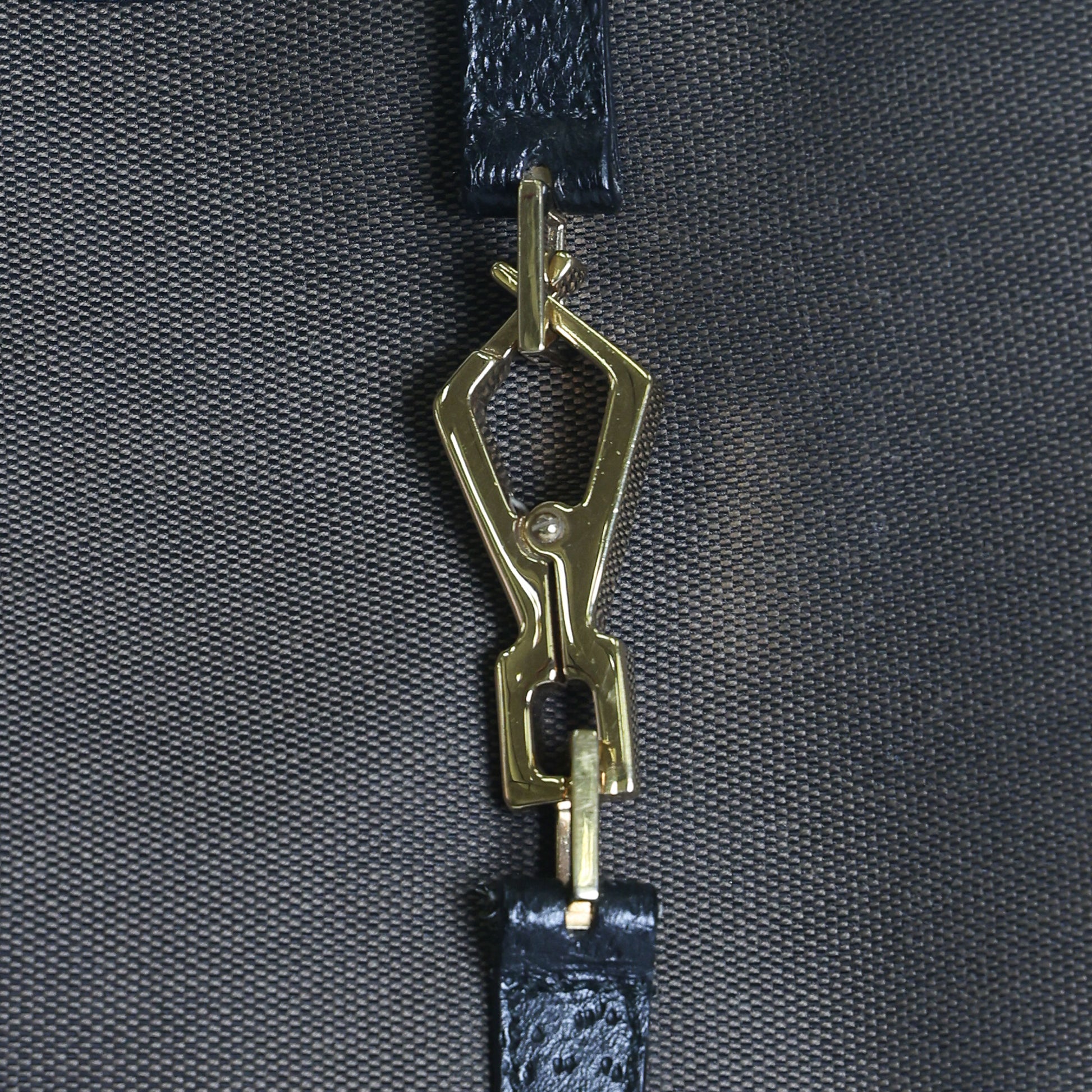 Preloved GUCCI Bamboo Jackie Canvas x Leather Shoulder Bag Black Brown | Luxe Again Maison