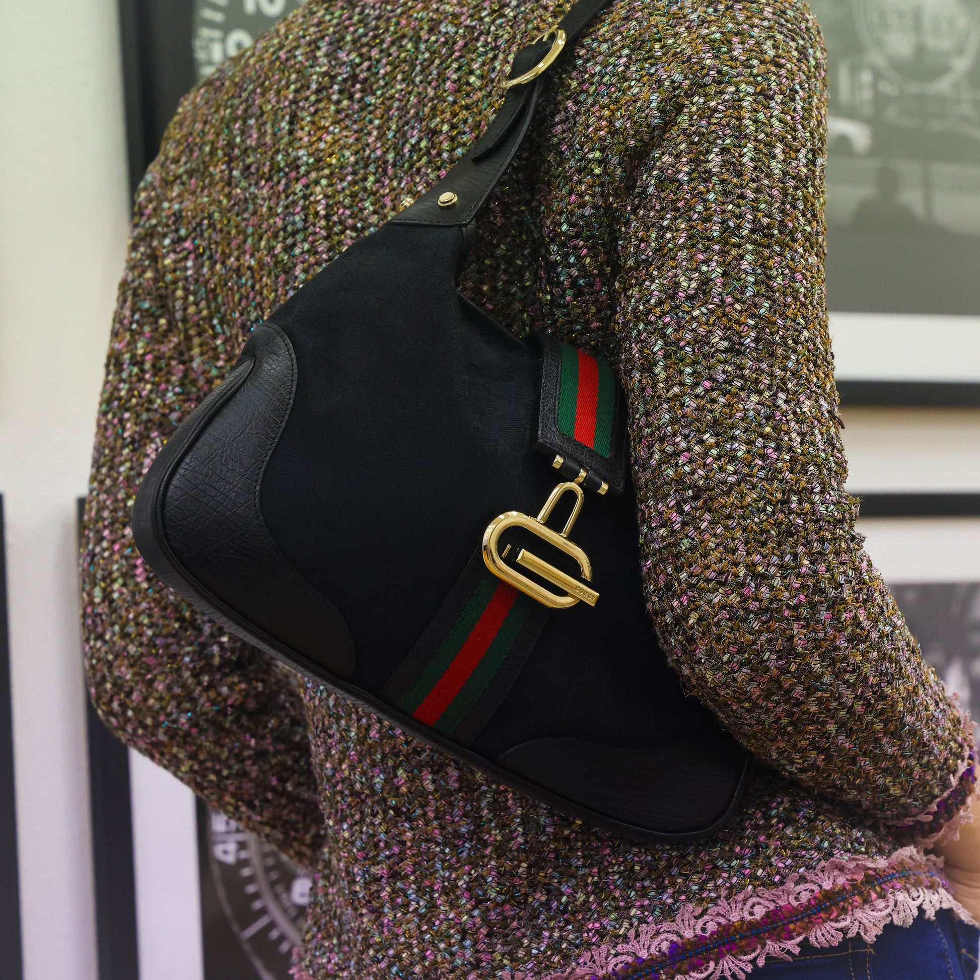 Preloved GUCCI GG Canvas Jackie Web Sherry Line Shoulder Bag 130779 | Luxe Again Maison
