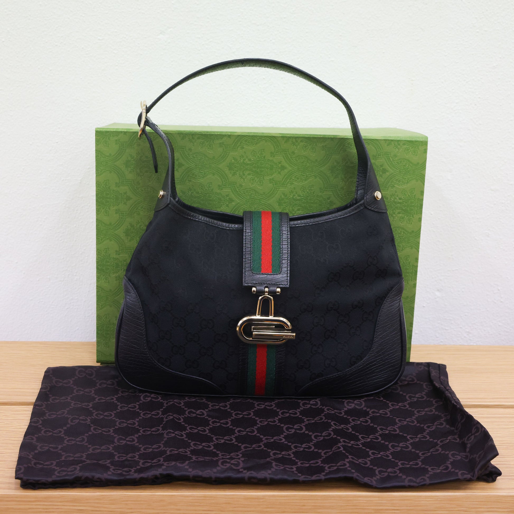 Preloved GUCCI GG Canvas Jackie Web Sherry Line Shoulder Bag 130779 | Luxe Again Maison