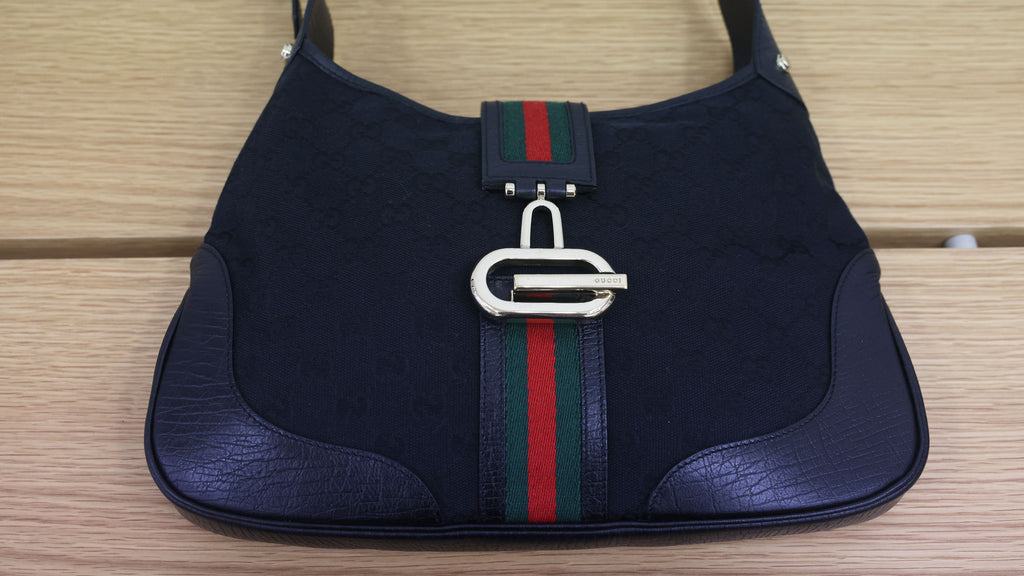 Preloved GUCCI GG Canvas Jackie Web Sherry Line Shoulder Bag 130779 | Luxe Again Maison