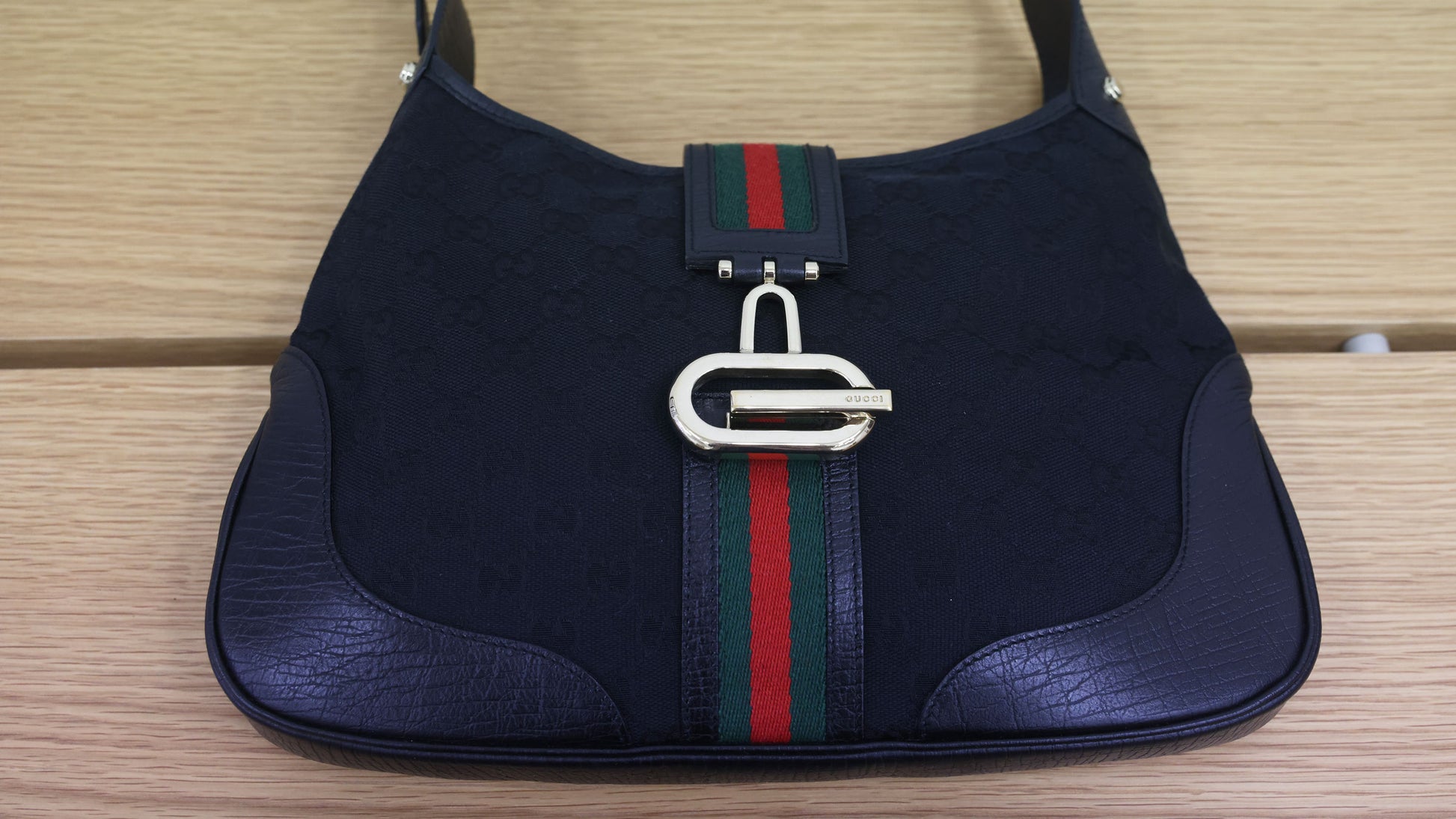 Preloved GUCCI GG Canvas Jackie Web Sherry Line Shoulder Bag 130779 | Luxe Again Maison